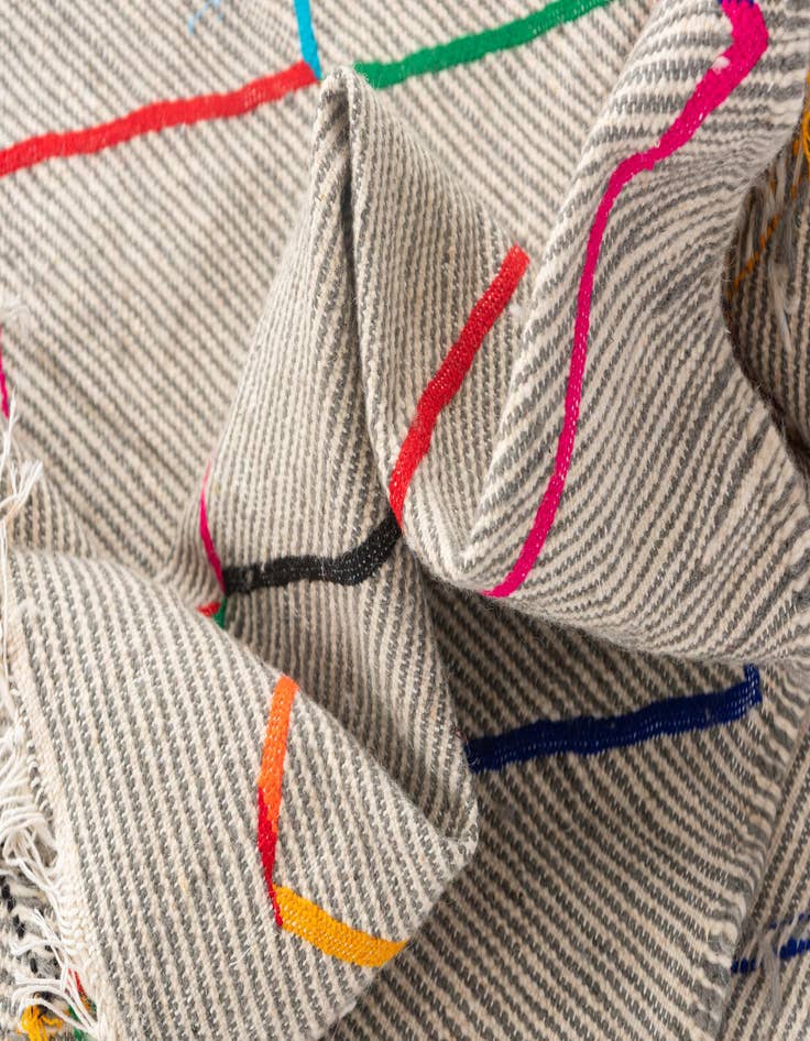 Detail image of  5' x 8'  Hand Knotted Moroccan Wool Rug