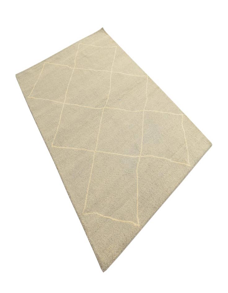 Detail image of  4' 8 x 6' 6  Hand Knotted Moroccan Wool Rug