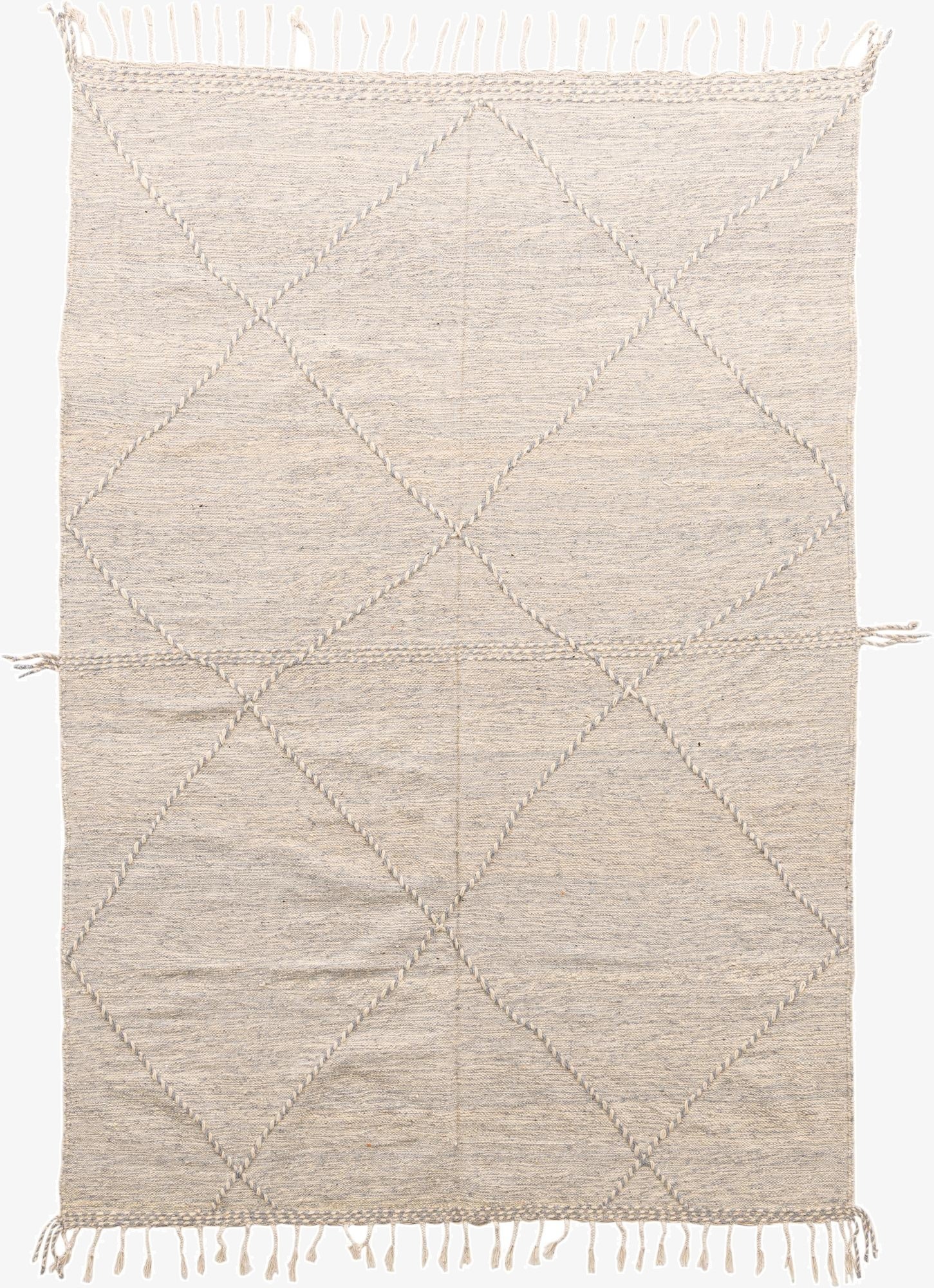  6' 8 x 9' 10  Hand Knotted Moroccan Wool Rug