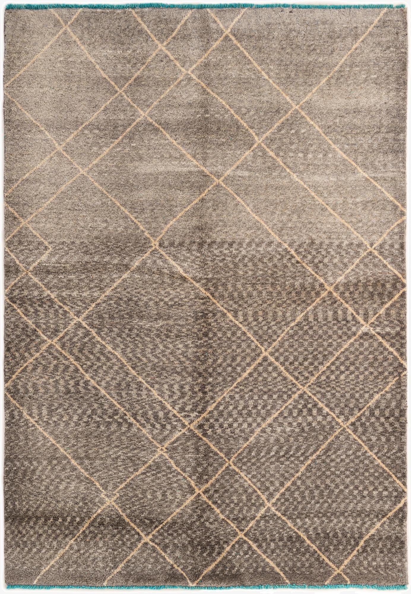  5' 8 x 8' 2  Hand Knotted Moroccan Wool Rug