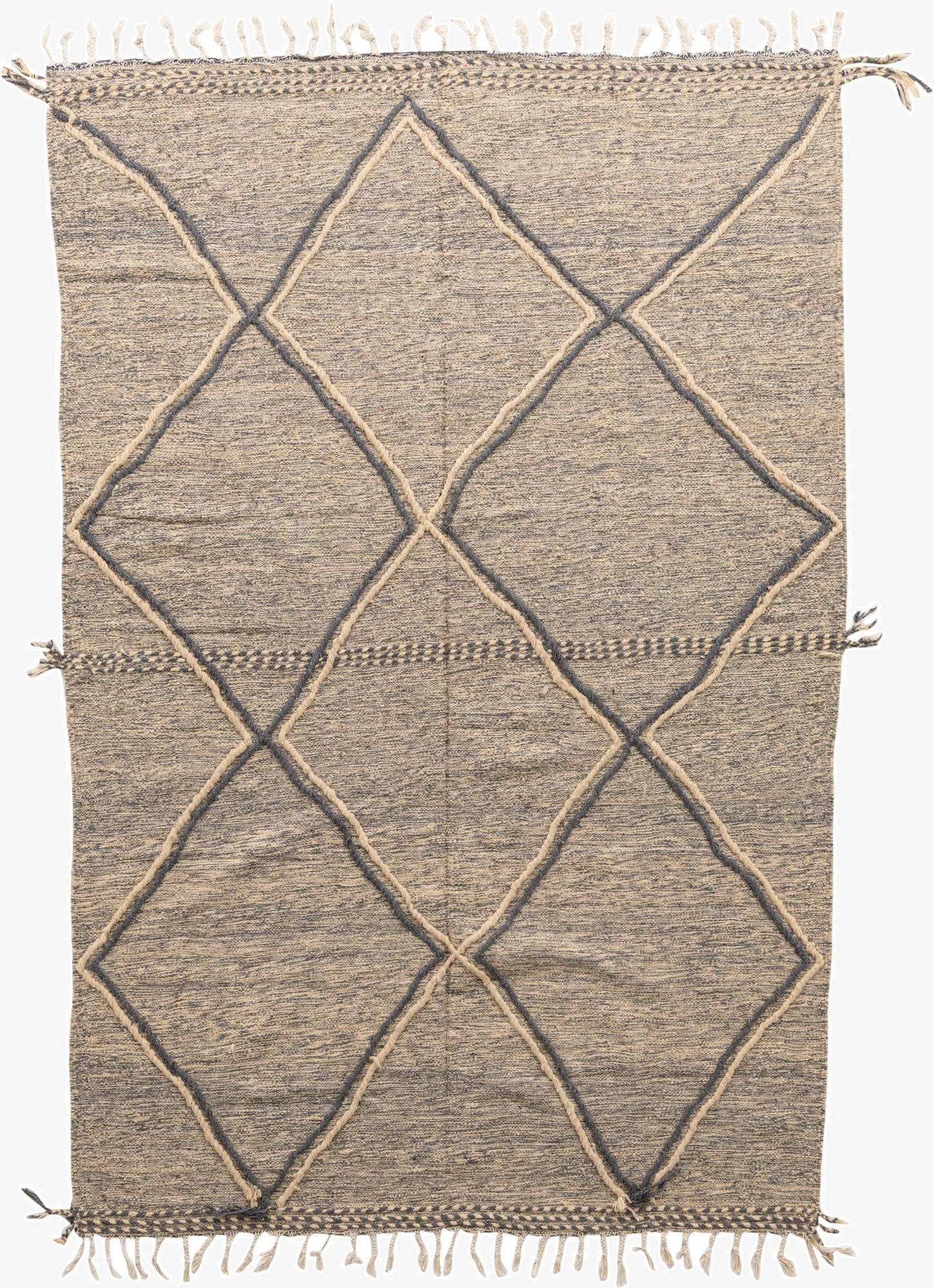  6' 7 x 10' 2  Hand Knotted Moroccan Wool Rug