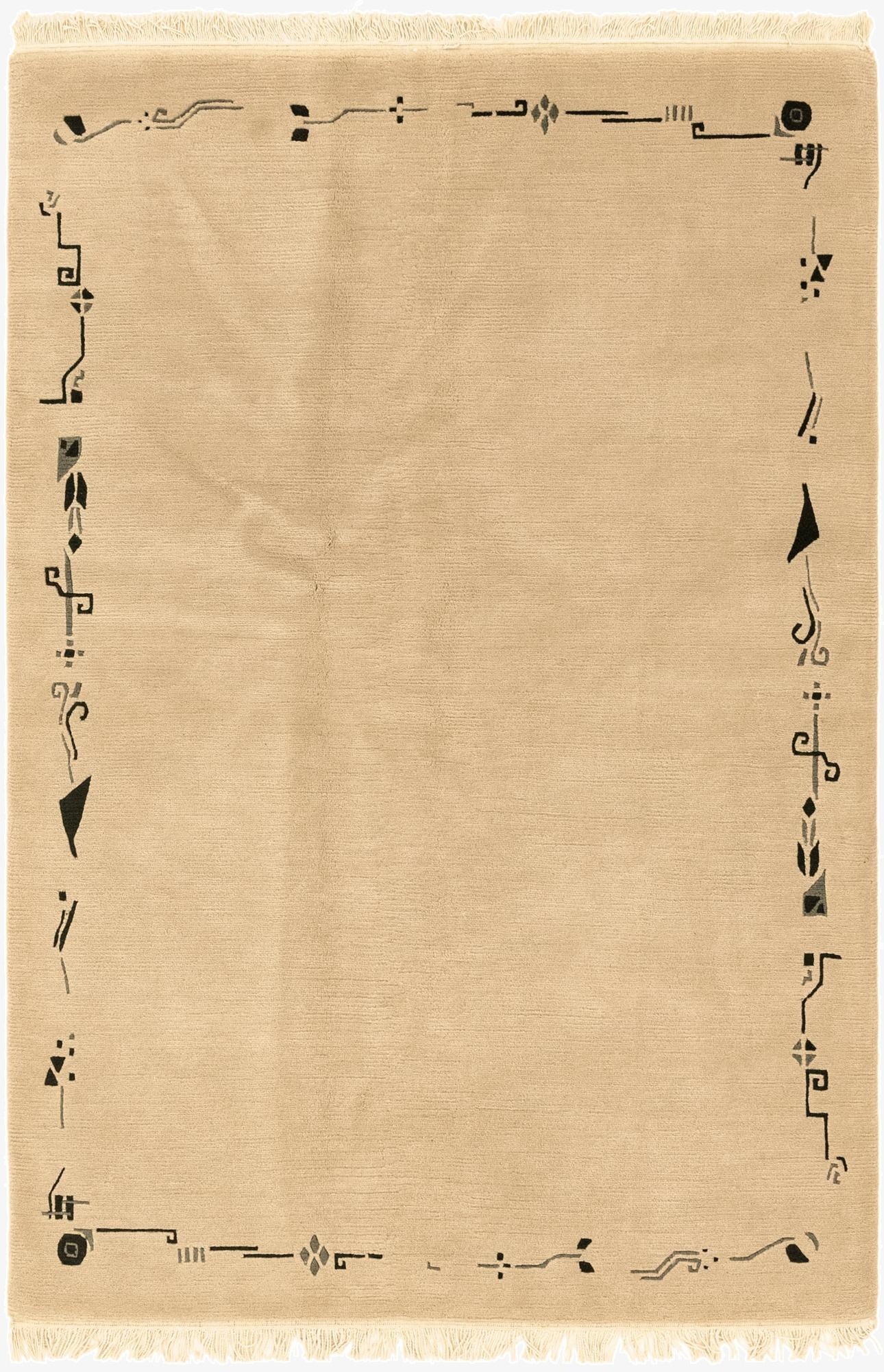  4' 8 x 6' 10  Hand Knotted Nepal Wool Rug