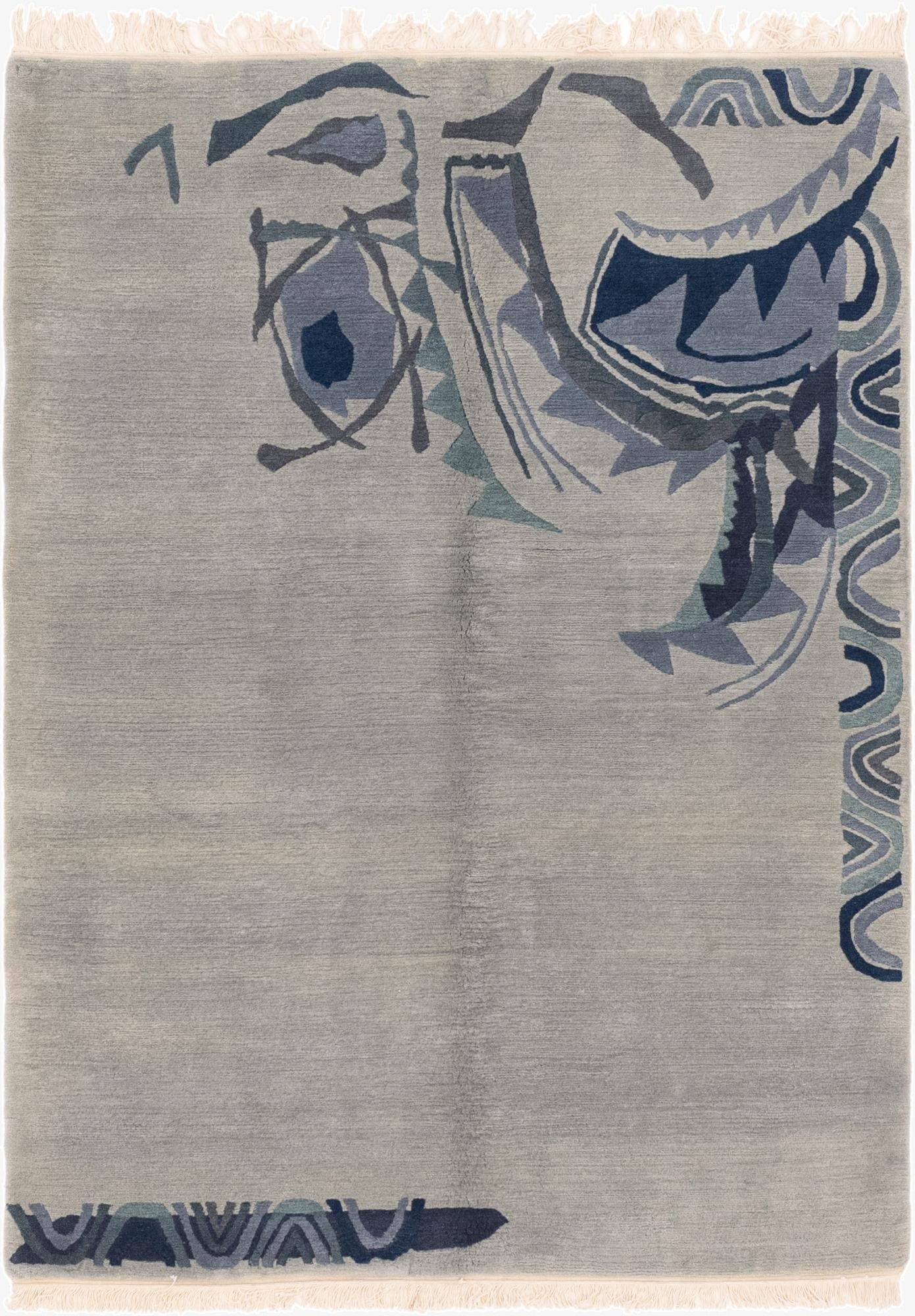  4' 8 x 6' 7  Hand Knotted Nepal Wool Rug