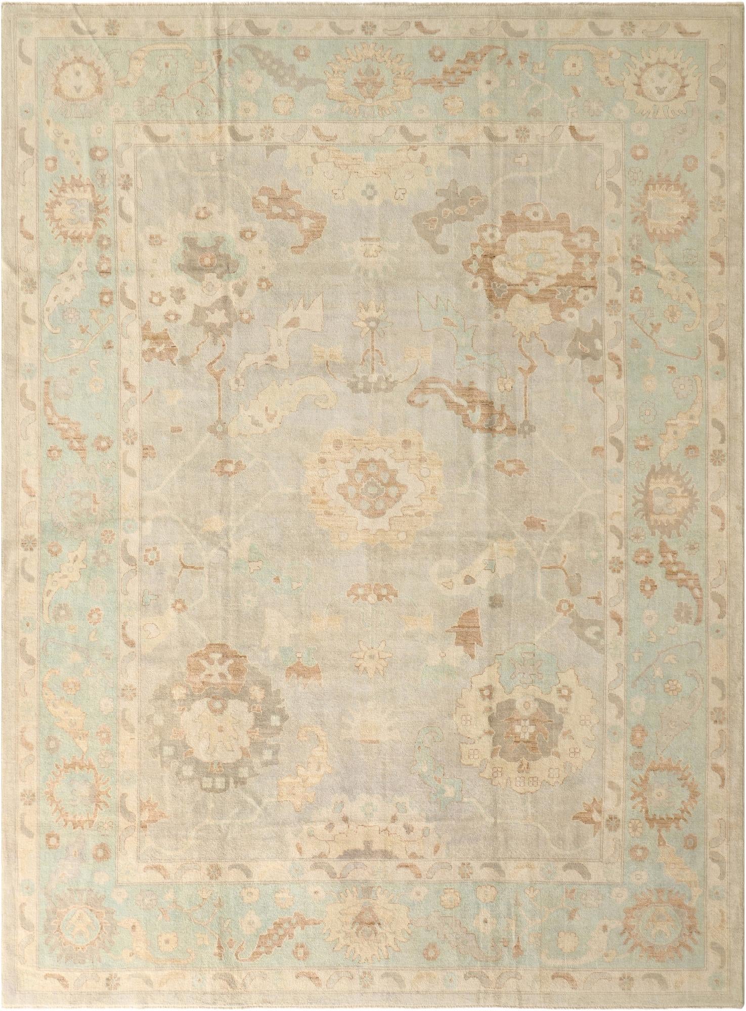 10' 5 x 13' 10 Hand Knotted Oushak Wool Rug