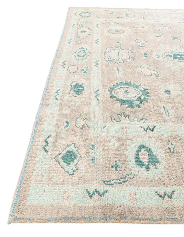Detail image of  8' 6 x 12' 4  Hand Knotted Oushak Wool Rug
