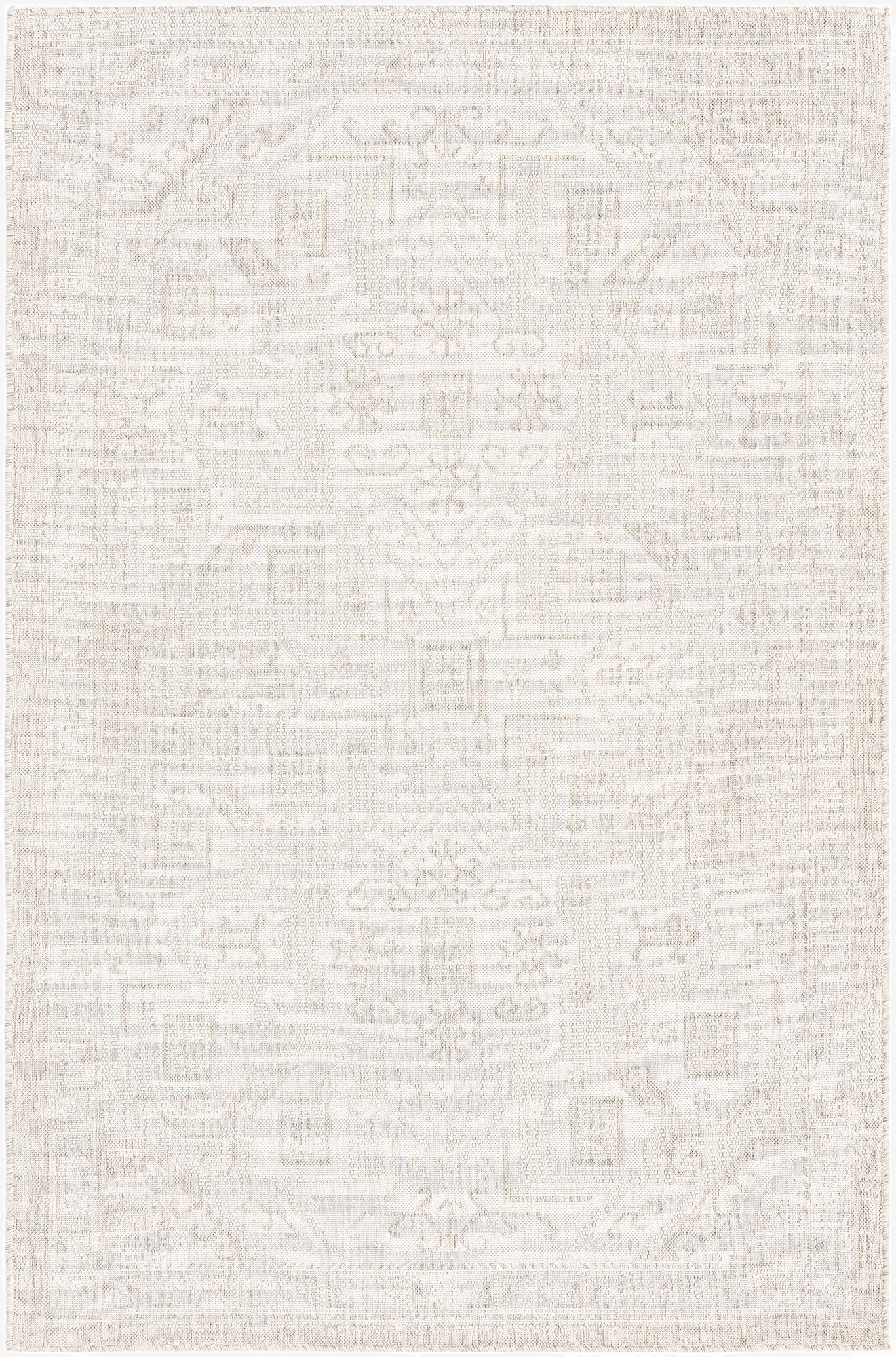  5' 3 x 8'  Washable Aztec Indoor / Outdoor Rug