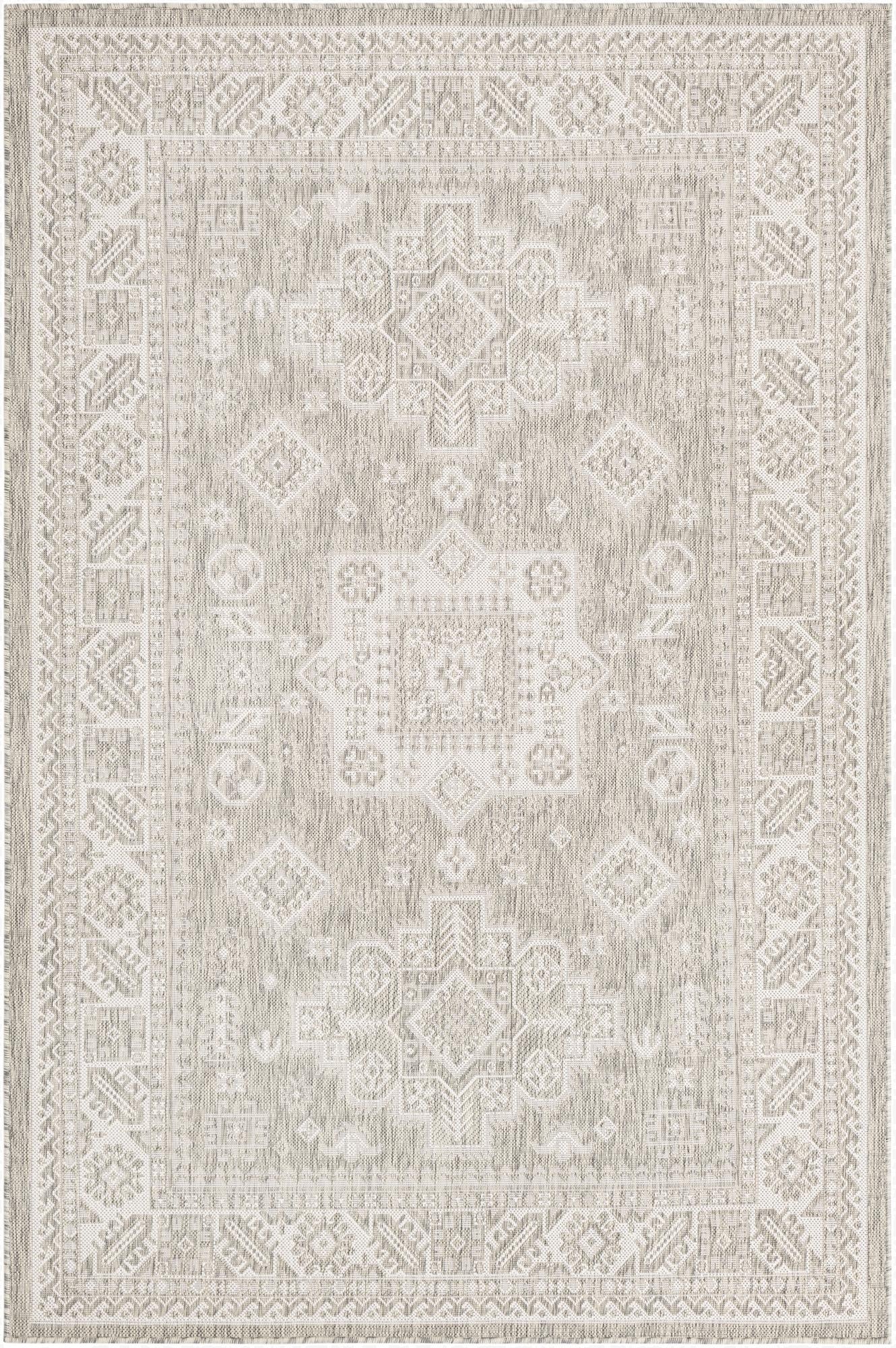  5' 3 x 8'  Washable Aztec Indoor / Outdoor Rug