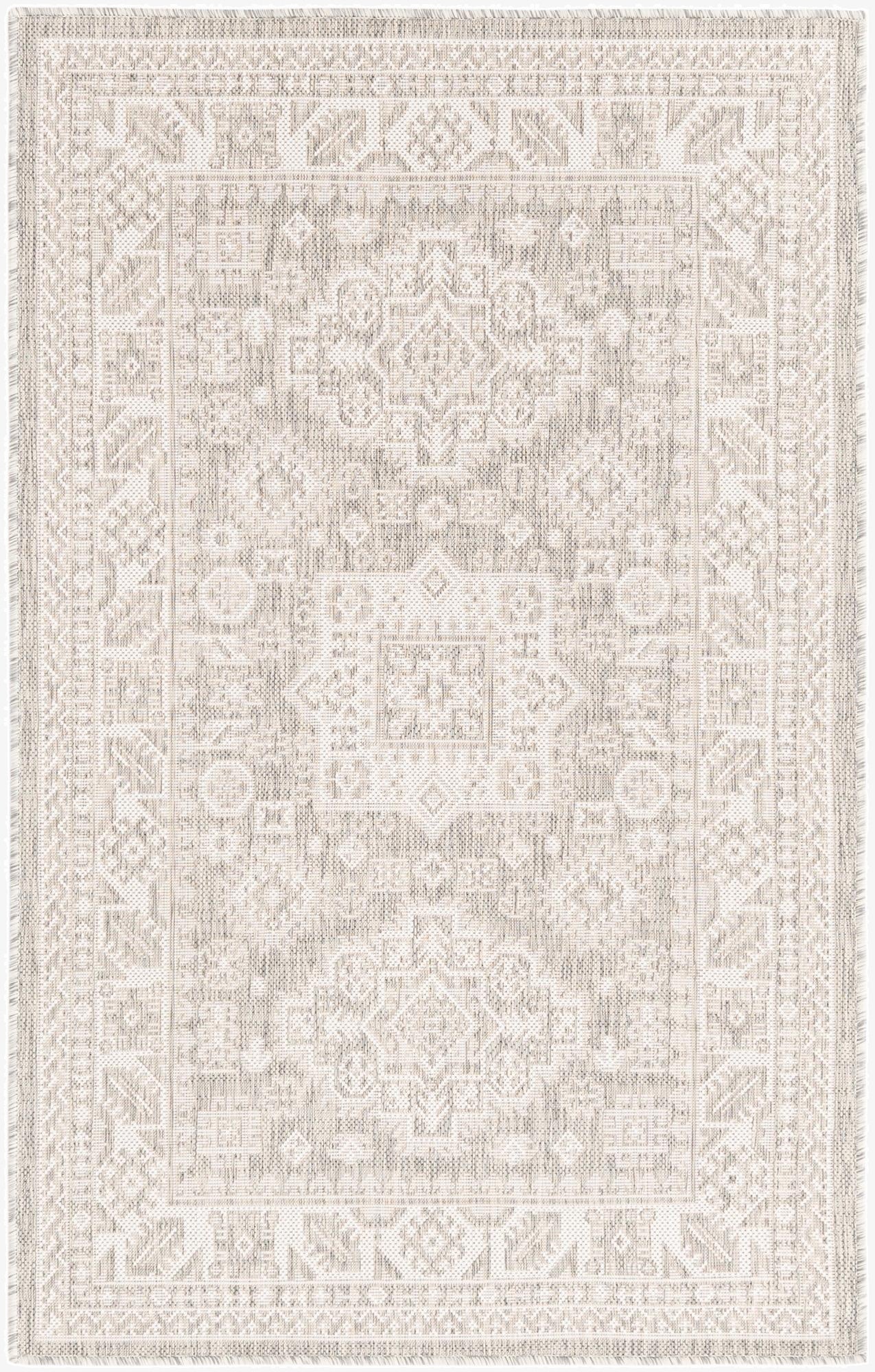  3' x 5' 3  Washable Aztec Indoor / Outdoor Rug