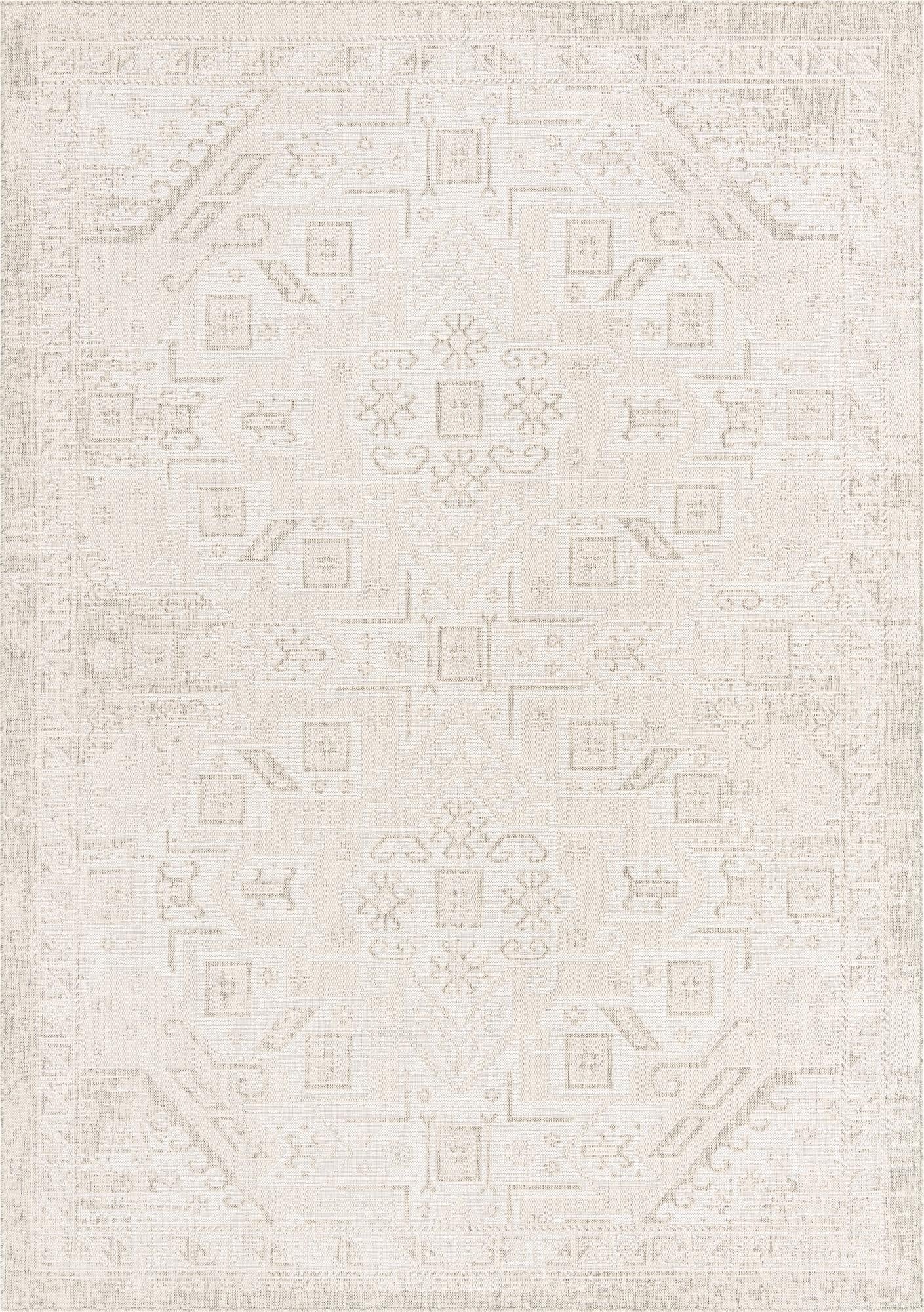  7' 10 x 11'  Washable Aztec Indoor / Outdoor Rug