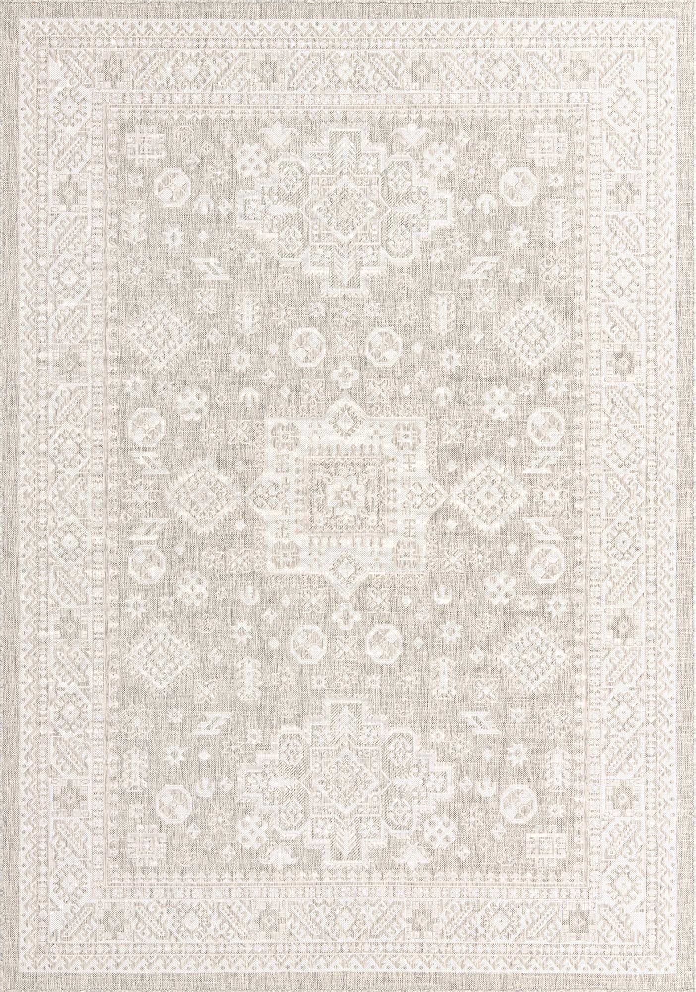  7' 10 x 11'  Washable Aztec Indoor / Outdoor Rug