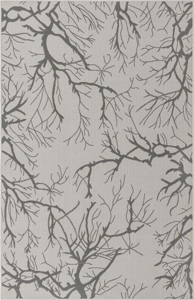 Light Gray 5' x 8' Botanical Indoor / Outdoor Rug | Rugs.com