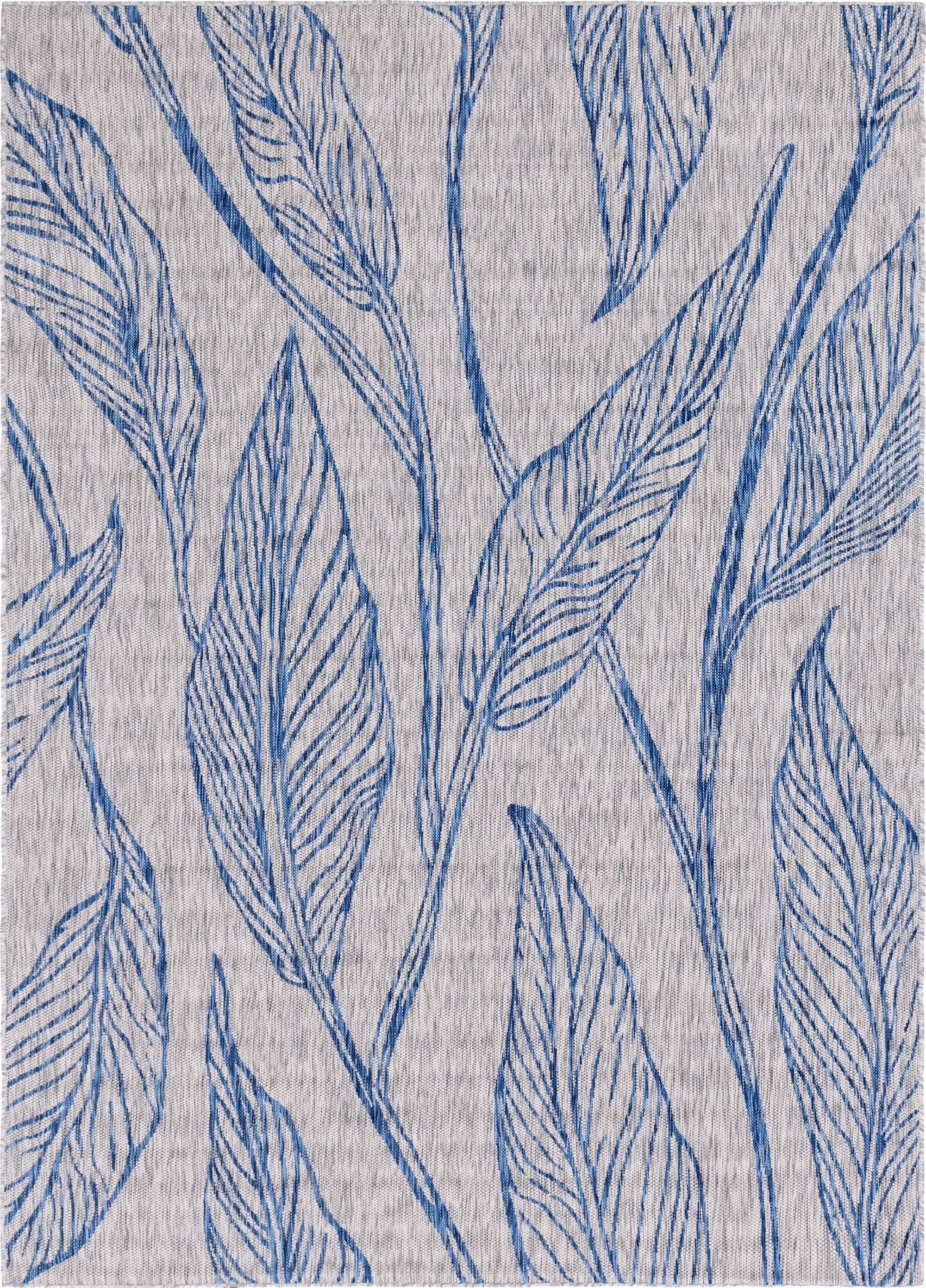  7' x 10'  Washable Botanical Indoor / Outdoor Rug