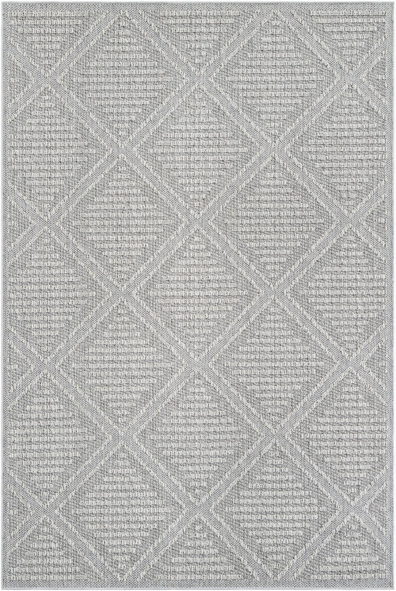  6' 1 x 9'  Washable Lattice Indoor / Outdoor Rug