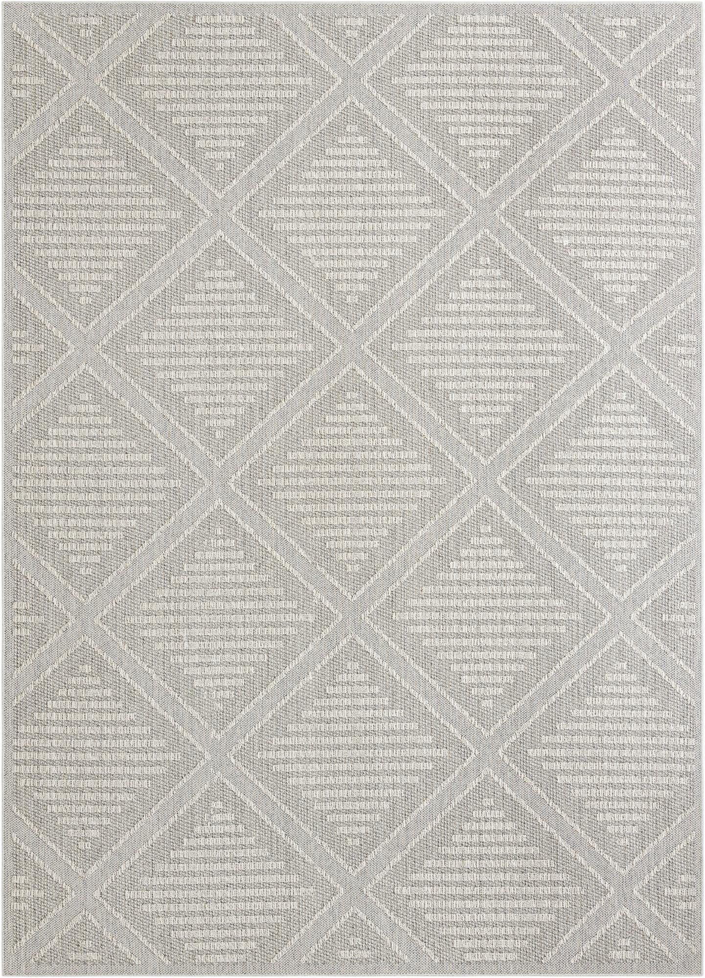  10' x 14' 1  Washable Lattice Indoor / Outdoor Rug