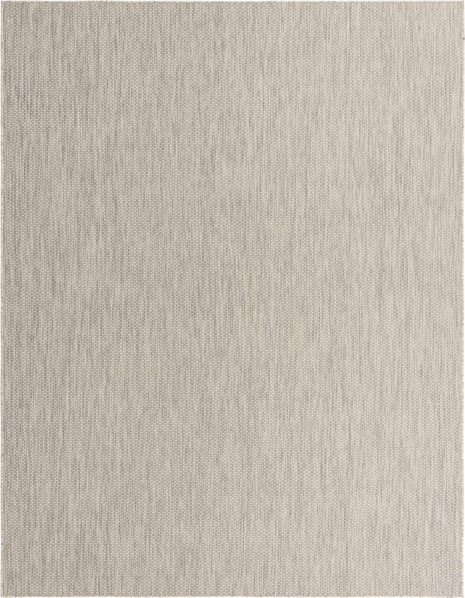 A 9x12 rectangular gray flatweave rug with a subtle textured pattern, suitable for indoor or outdoor use.