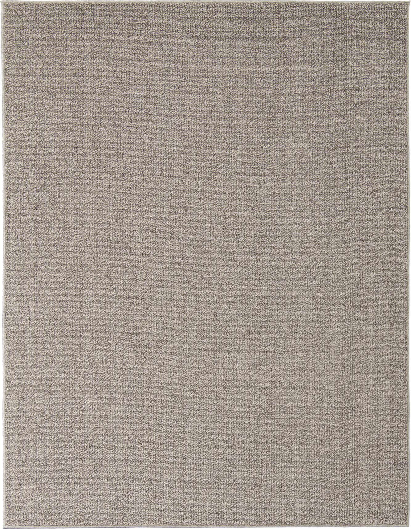 A 6x9 rectangular gray modern solid rug, made of polypropylene, suitable for indoor or outdoor use.