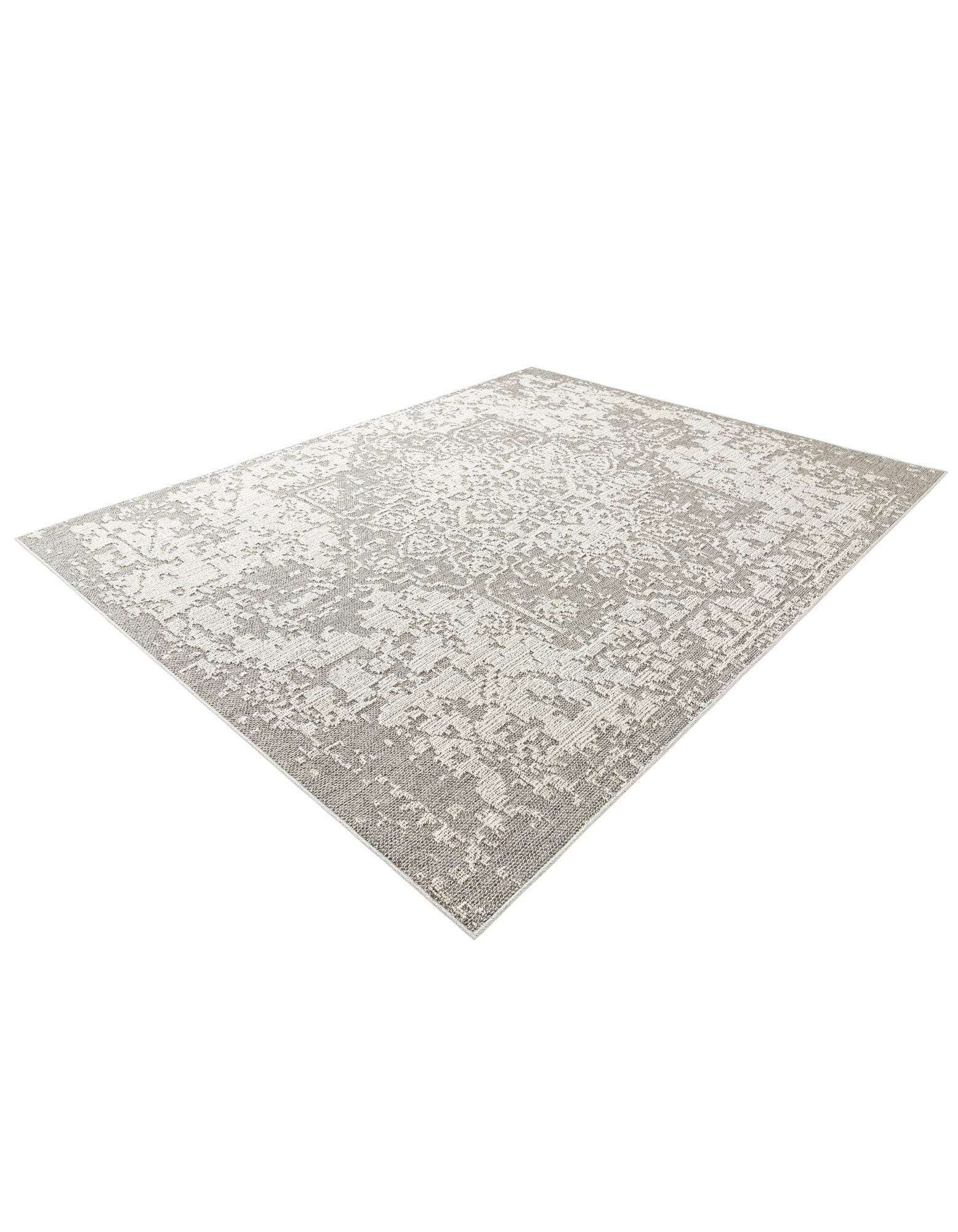 Light Gray 7' 10 x 10' Washable Traditional Indoor / Outdoor Rug | Rugs.com