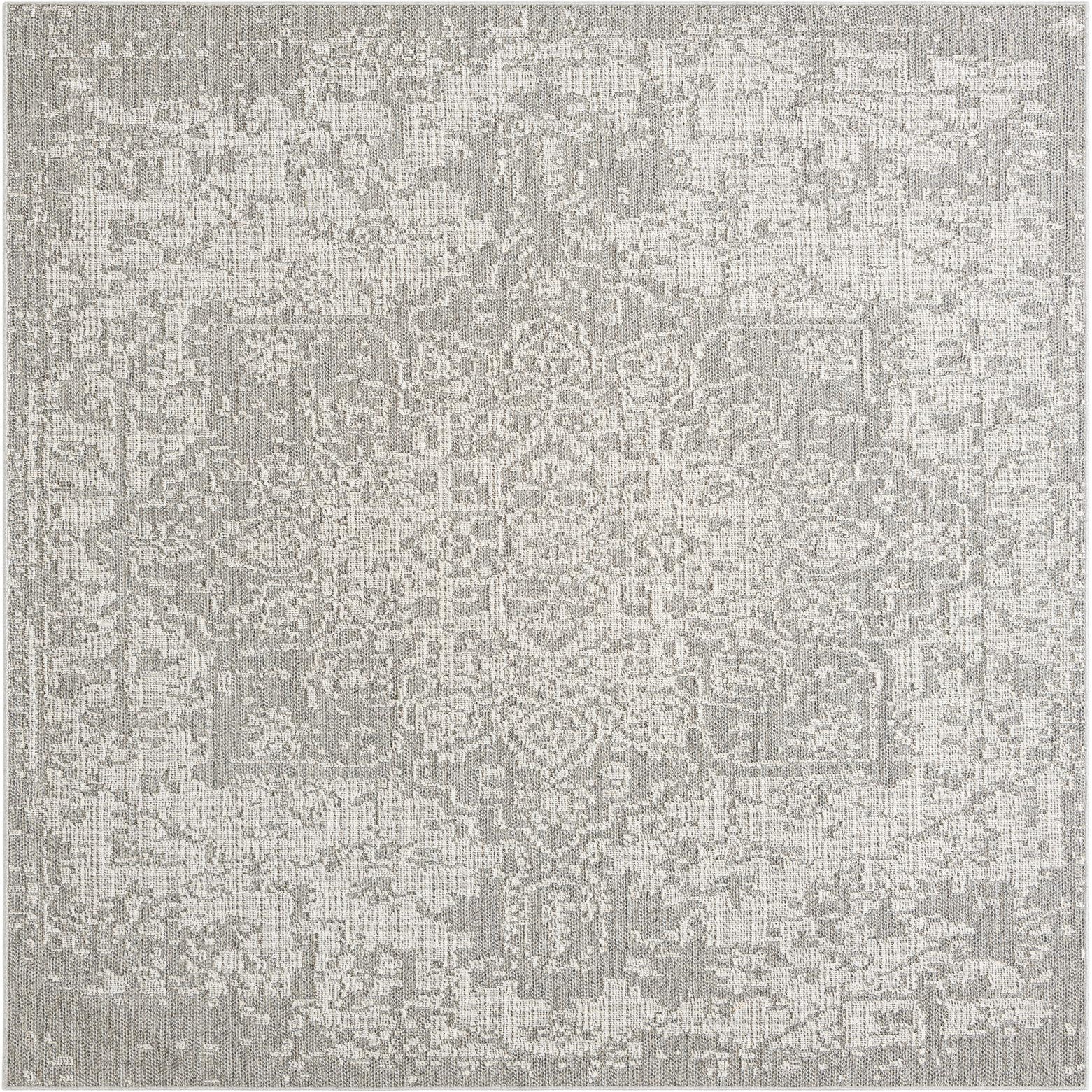 Light Gray 7' 10 x 10' Traditional Indoor / Outdoor Rug | Rugs.com