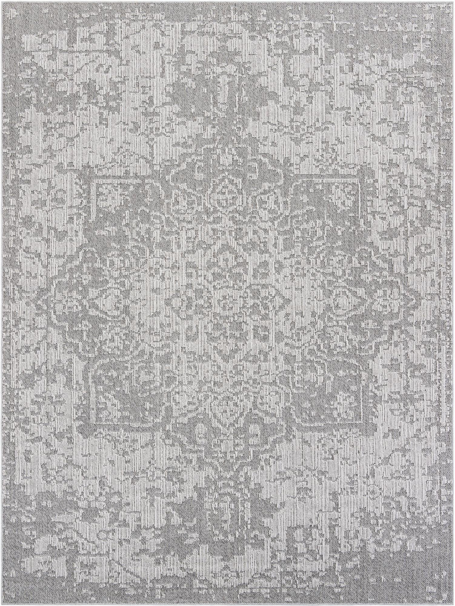  9' x 12'  Washable Traditional Indoor / Outdoor Rug