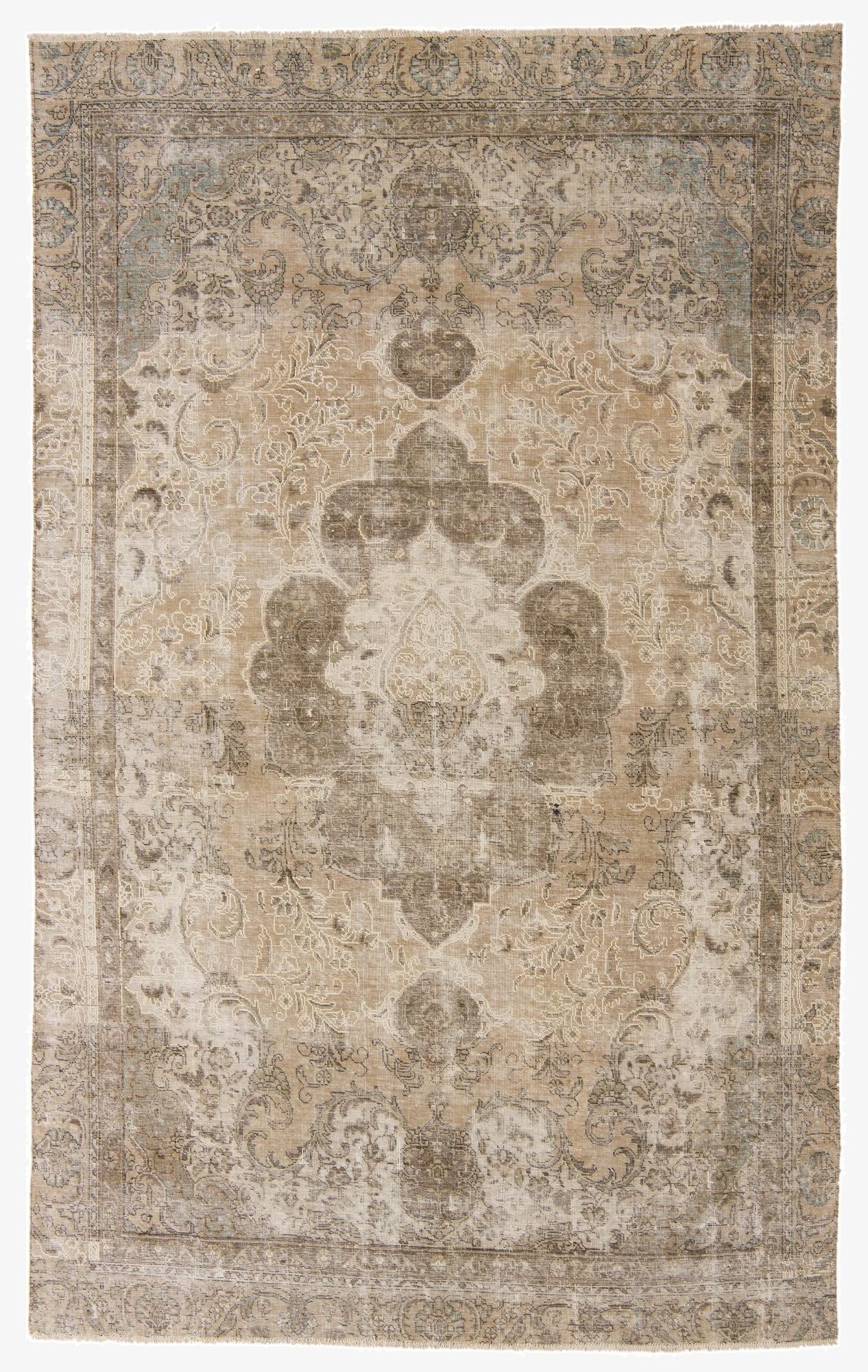  6' 5 x 10' 10  Hand Knotted Ultra Vintage Persian Wool Rug