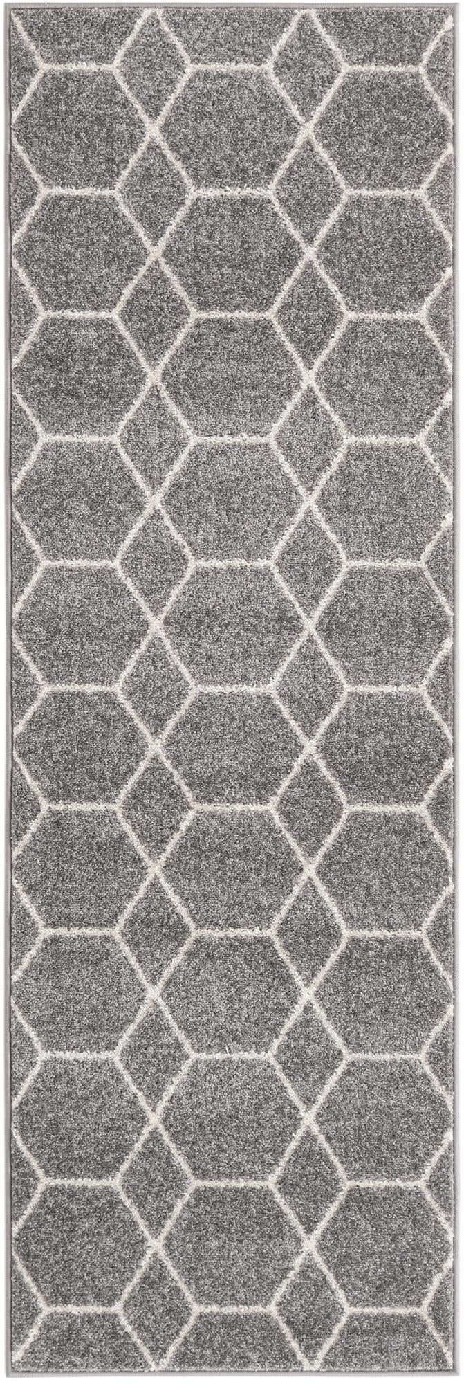  2' 2 x 7' Lattice Frieze Round Rug