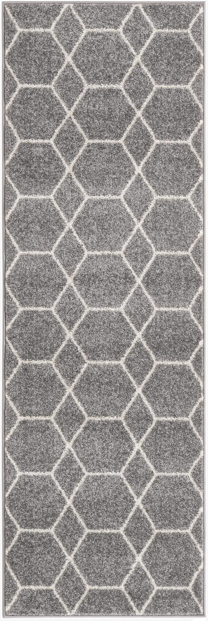  2' 2 x 7' Lattice Frieze Round Rug