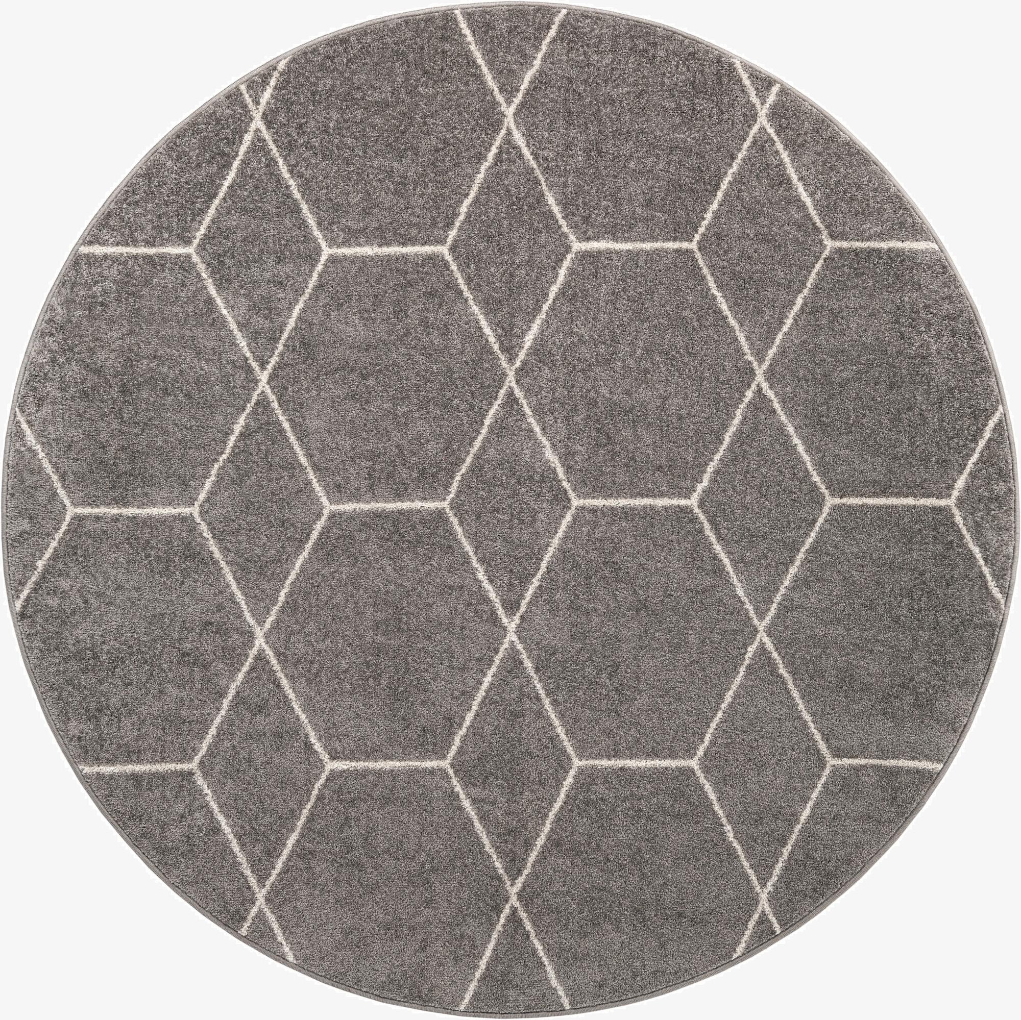  6' x 6' Lattice Frieze Round Rug