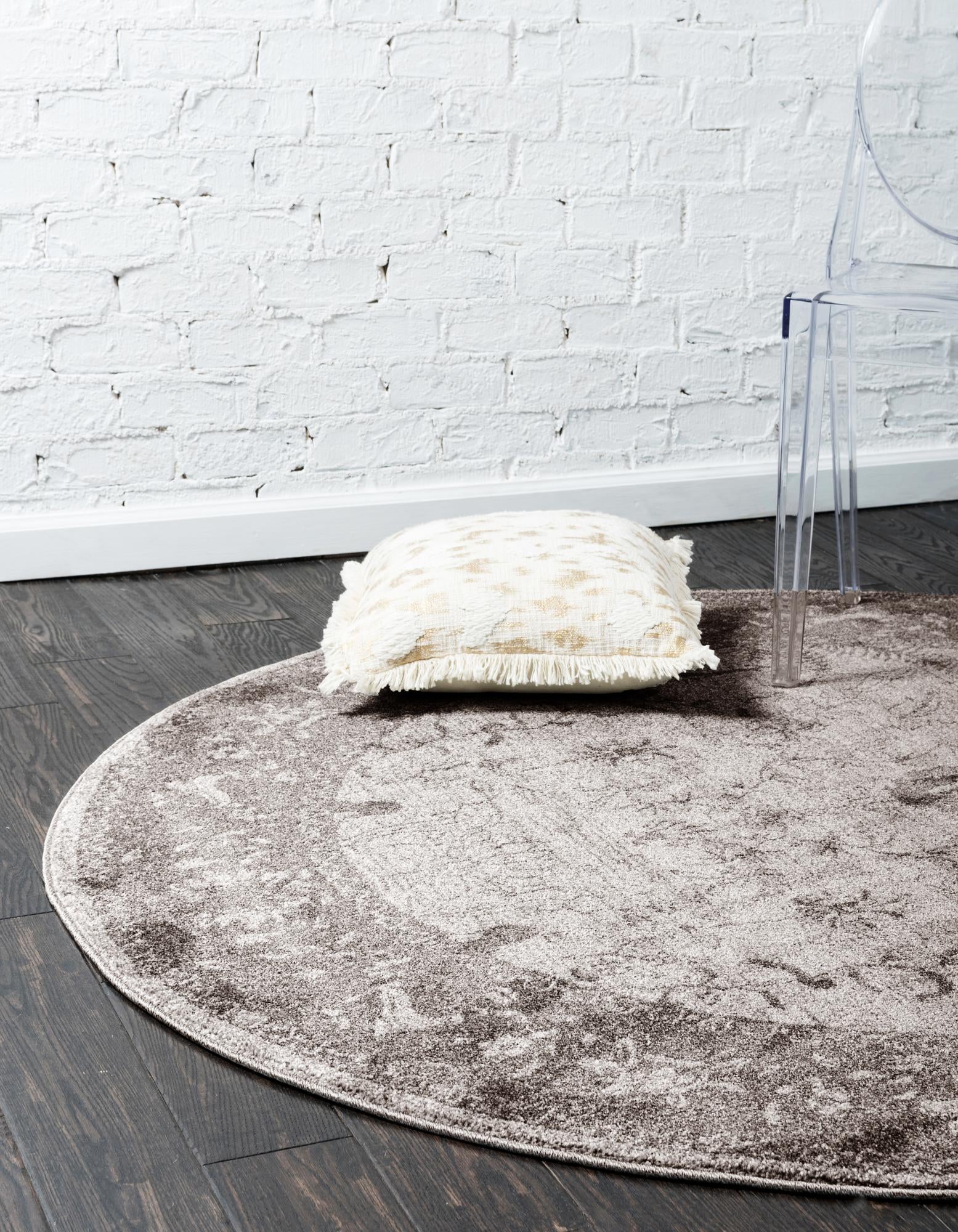 Light Gray 3' 3 x 3' 3 Miranda Round Rug | Rugs.com