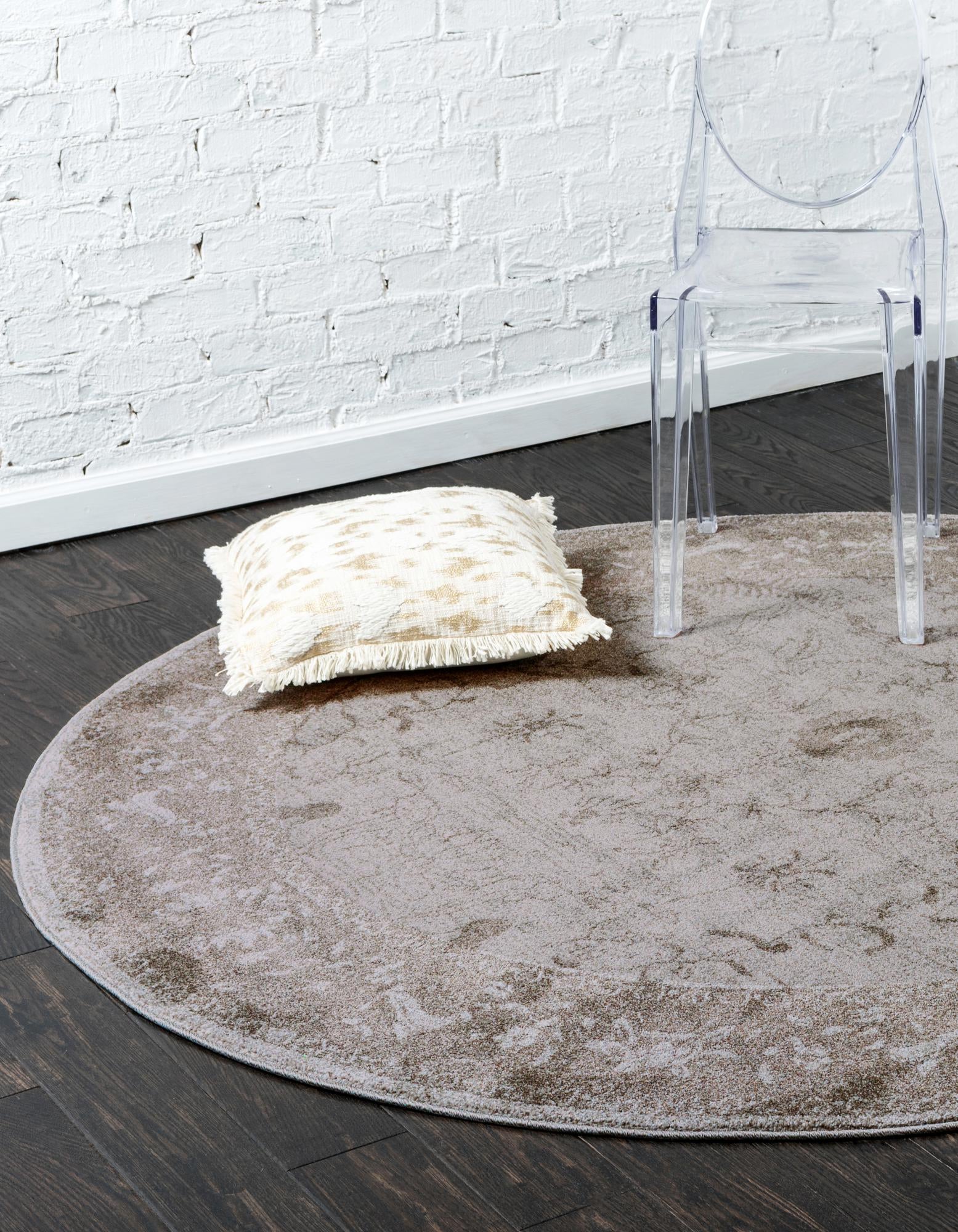 Light Gray 3' 3 x 3' 3 Miranda Round Rug | Rugs.com