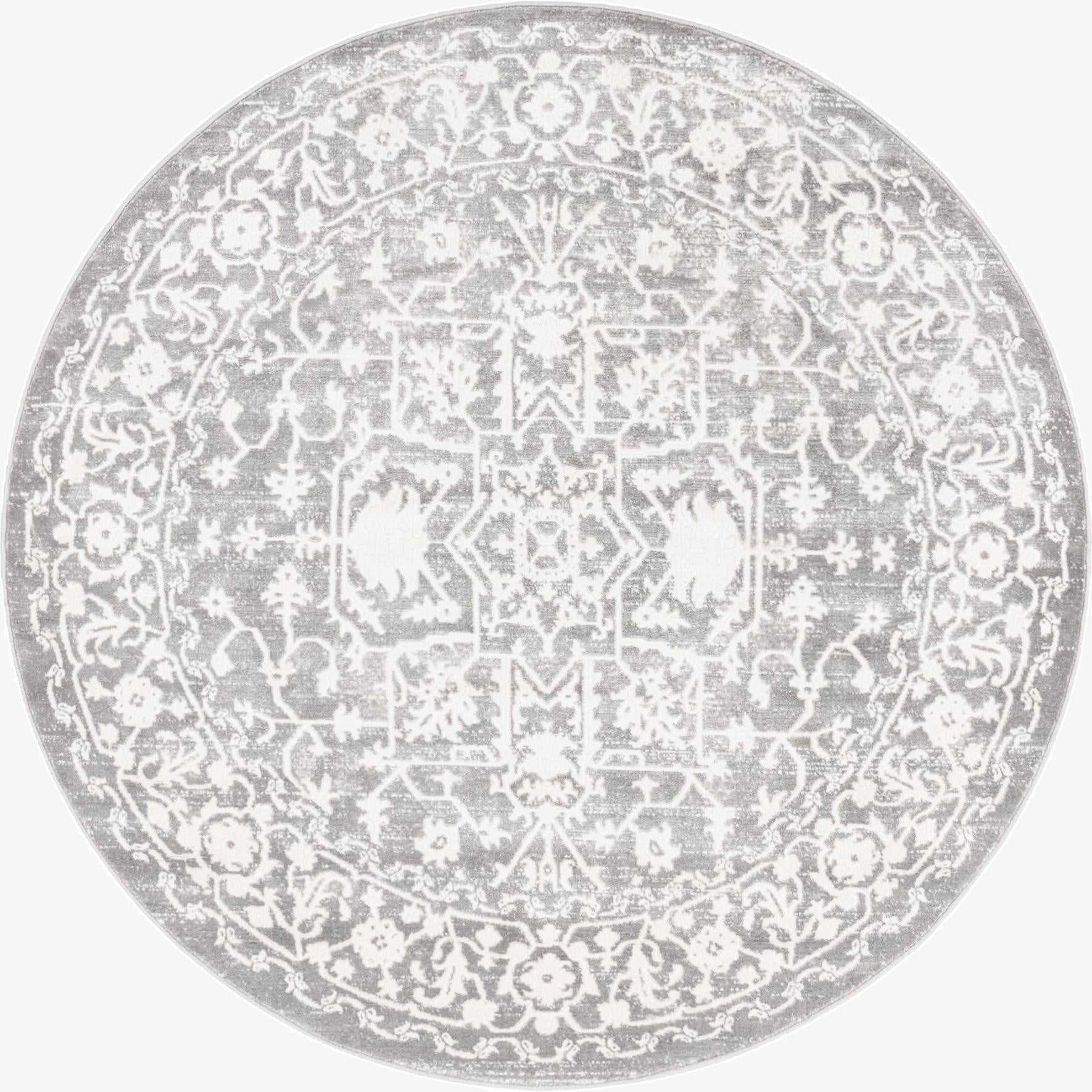  5' x 5' Modern Classical Round Rug