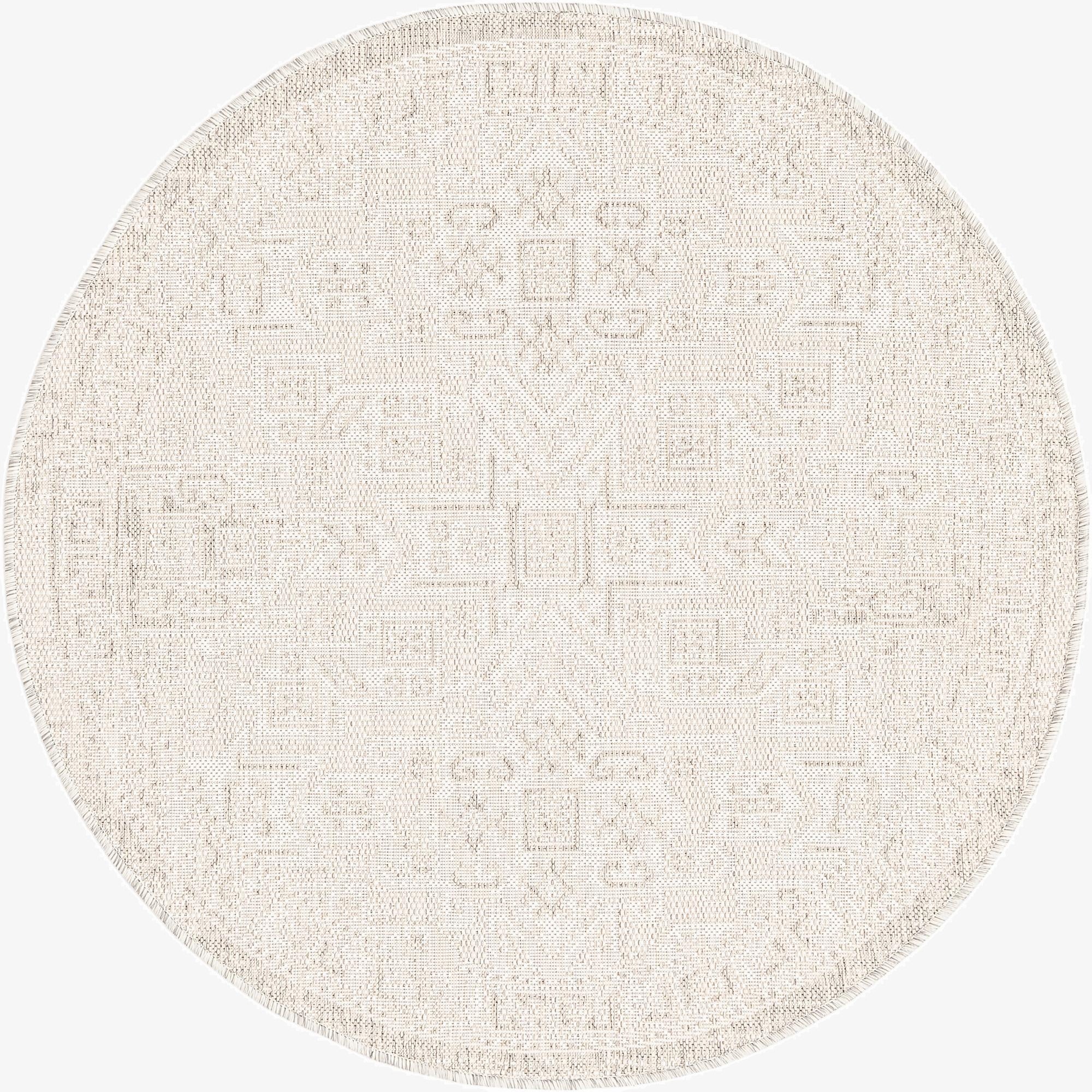  4' x 4'  Washable Aztec Indoor / Outdoor Round Rug