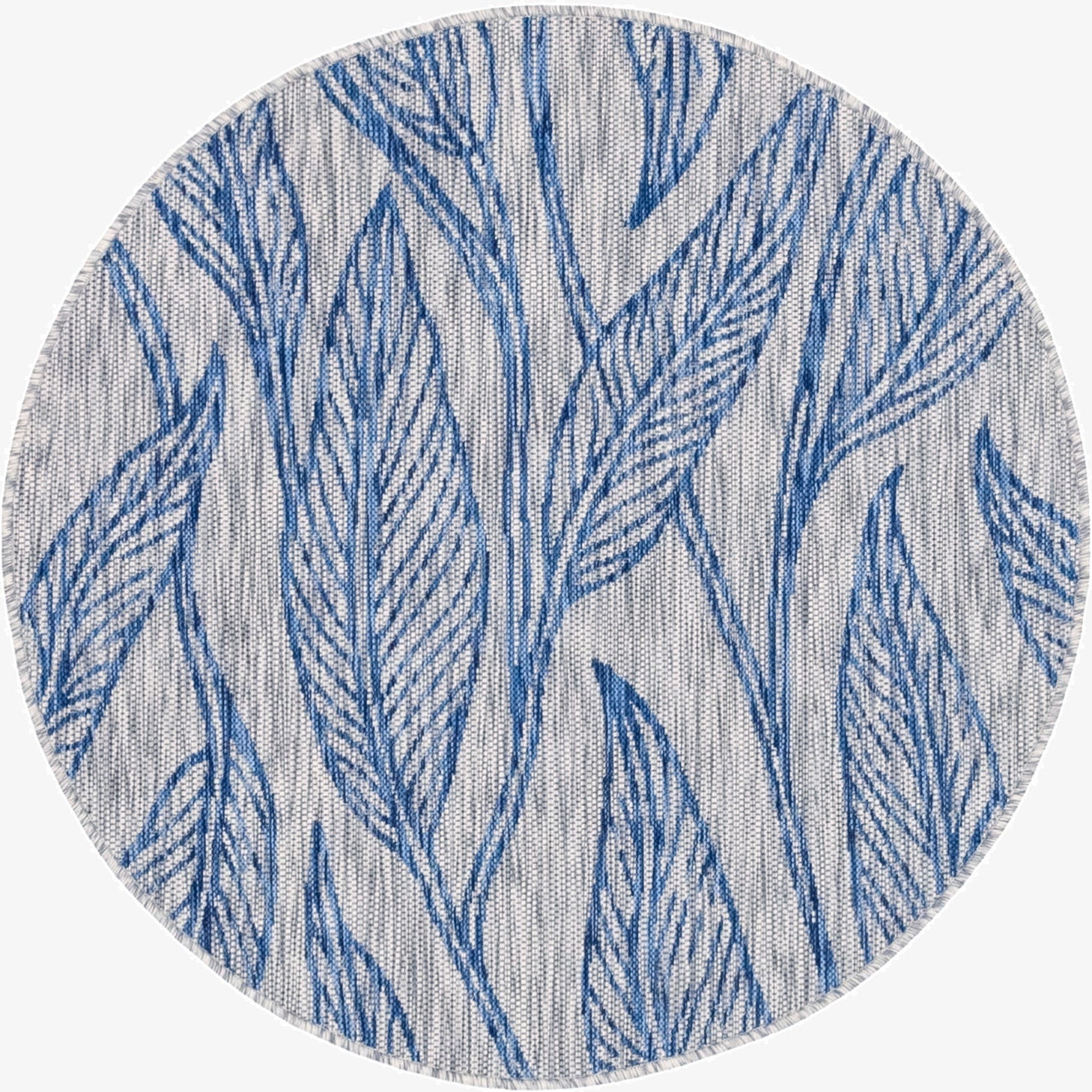  4' x 4'  Washable Botanical Indoor / Outdoor Round Rug