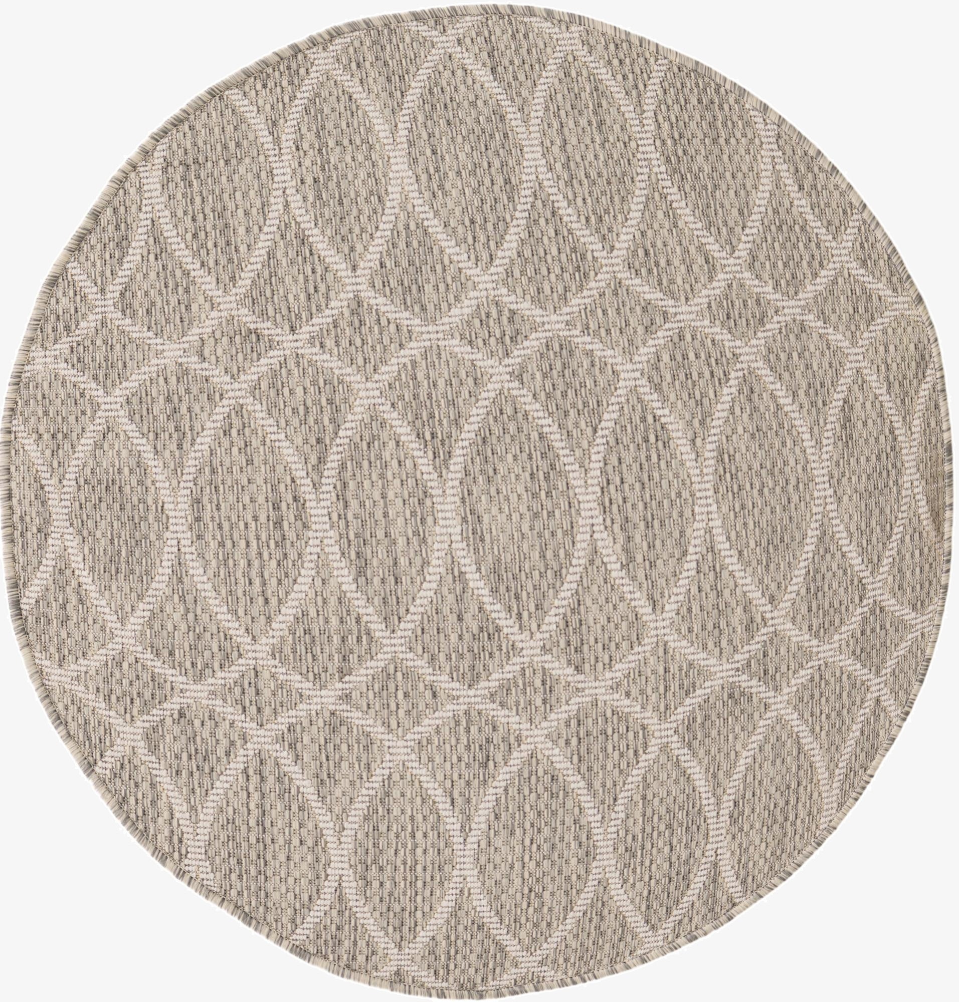  3' x 3'  Washable Lattice Indoor / Outdoor Round Rug