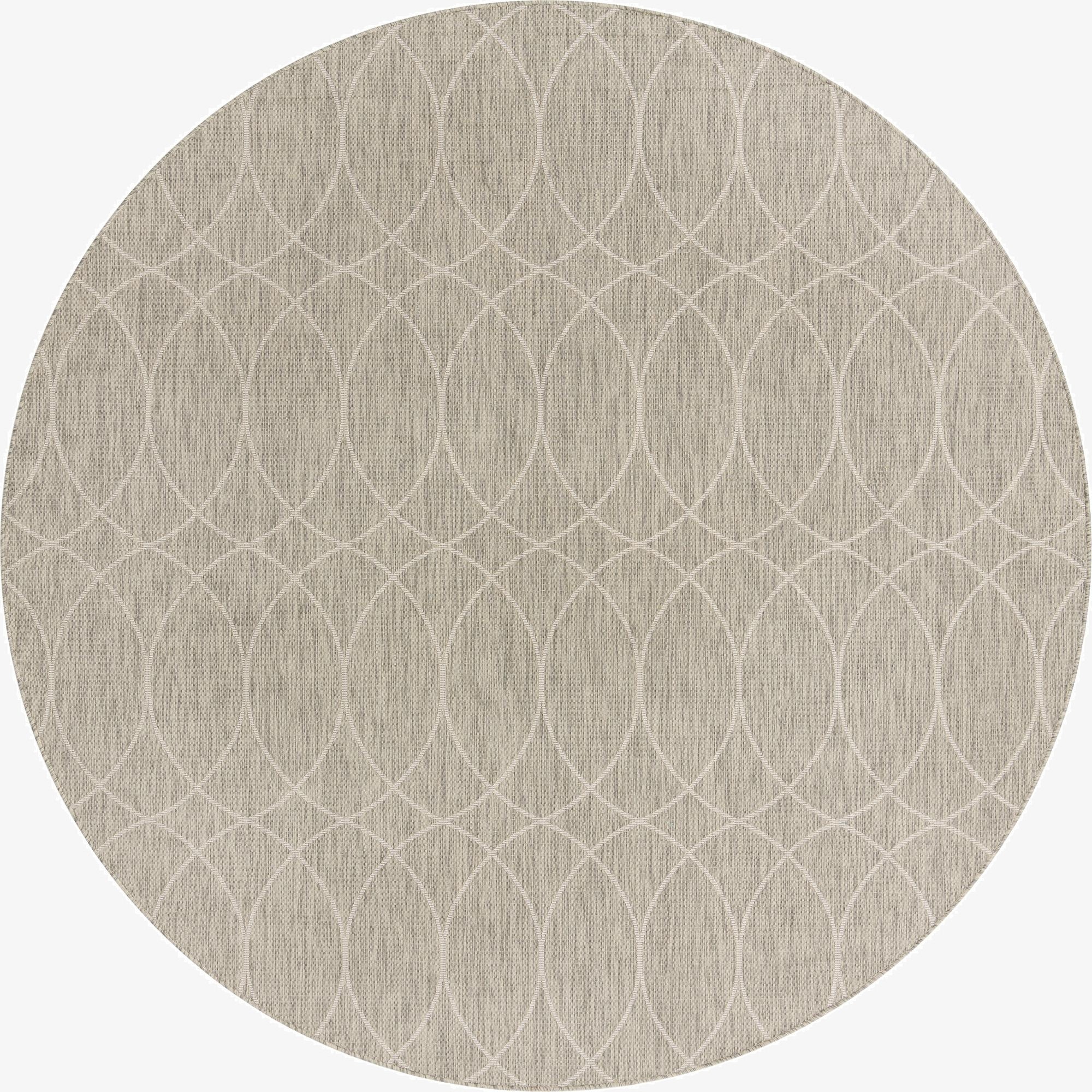  10' x 10'  Washable Lattice Indoor / Outdoor Round Rug