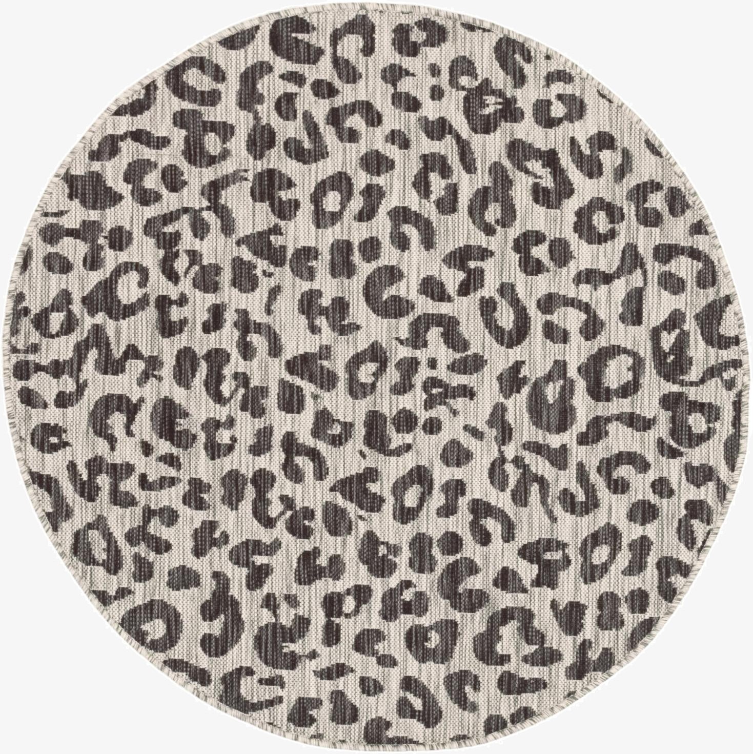  4' x 4'  Washable Safari Indoor / Outdoor Round Rug