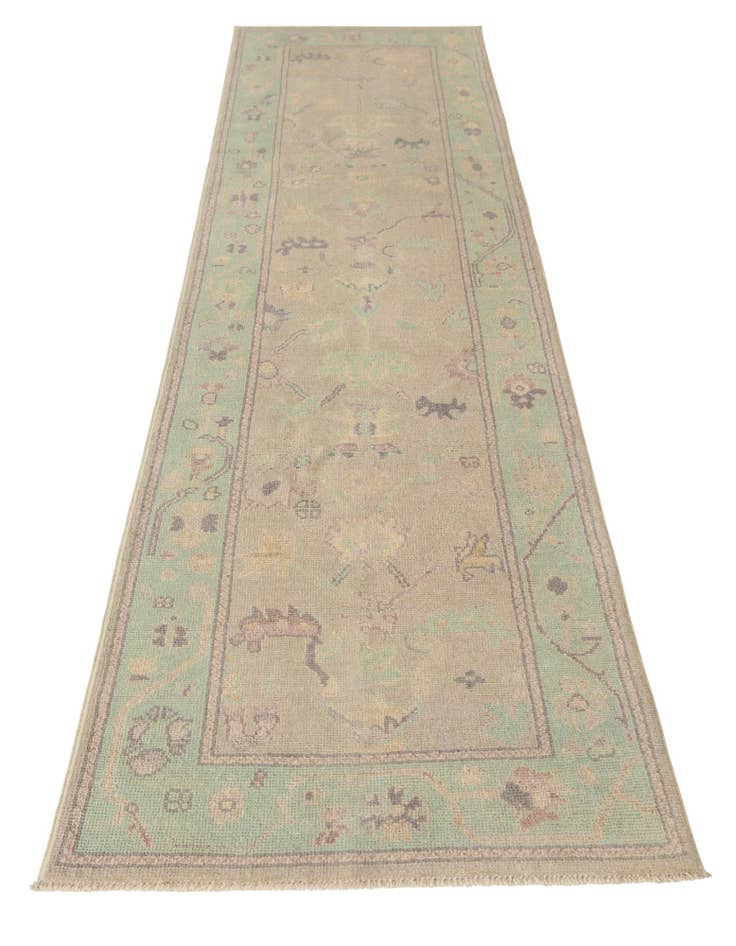 Detail image of  2' 7 x 9' 8  Hand Knotted Oushak Wool Runner Rug