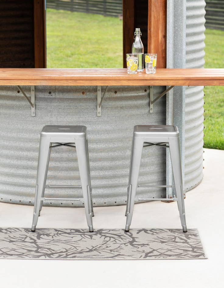 Detail image of  2' x 6'  Washable Botanical Indoor / Outdoor Runner Rug