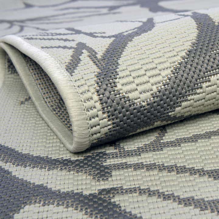 Light Gray 2' x 6' Botanical Indoor / Outdoor Runner Rug | Rugs.com