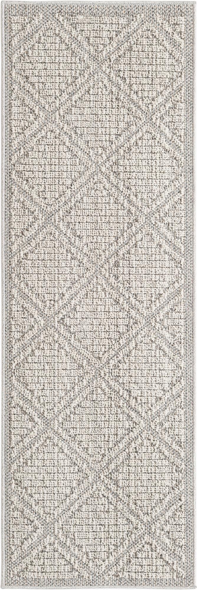  2' x 6' 1  Washable Lattice Indoor / Outdoor Runner Rug