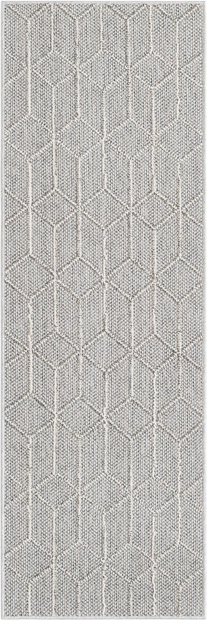  2' x 6' 1  Washable Lattice Indoor / Outdoor Runner Rug