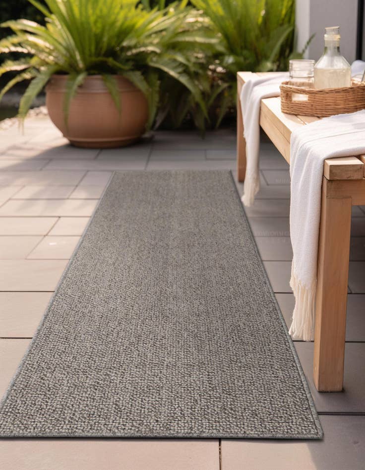 Detail image of  2' 7 x 12'  Washable Solid Indoor / Outdoor Runner Rug