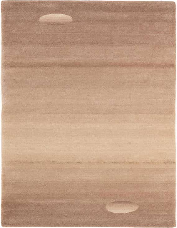 A 10 ft runner rug in shades of gray and silver, featuring a modern abstract design with two light circular patterns, ideal for a hallway.