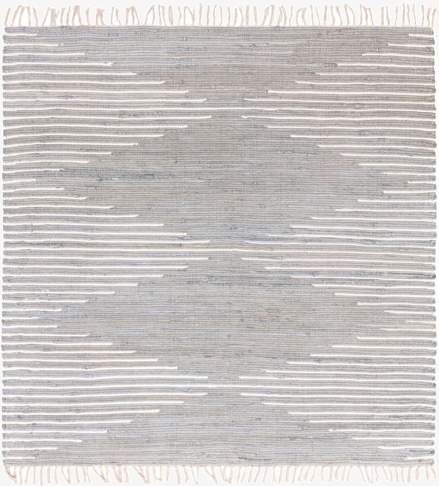  7' 1 x 7' 1  Hand Woven Chindi Cotton Square Rug