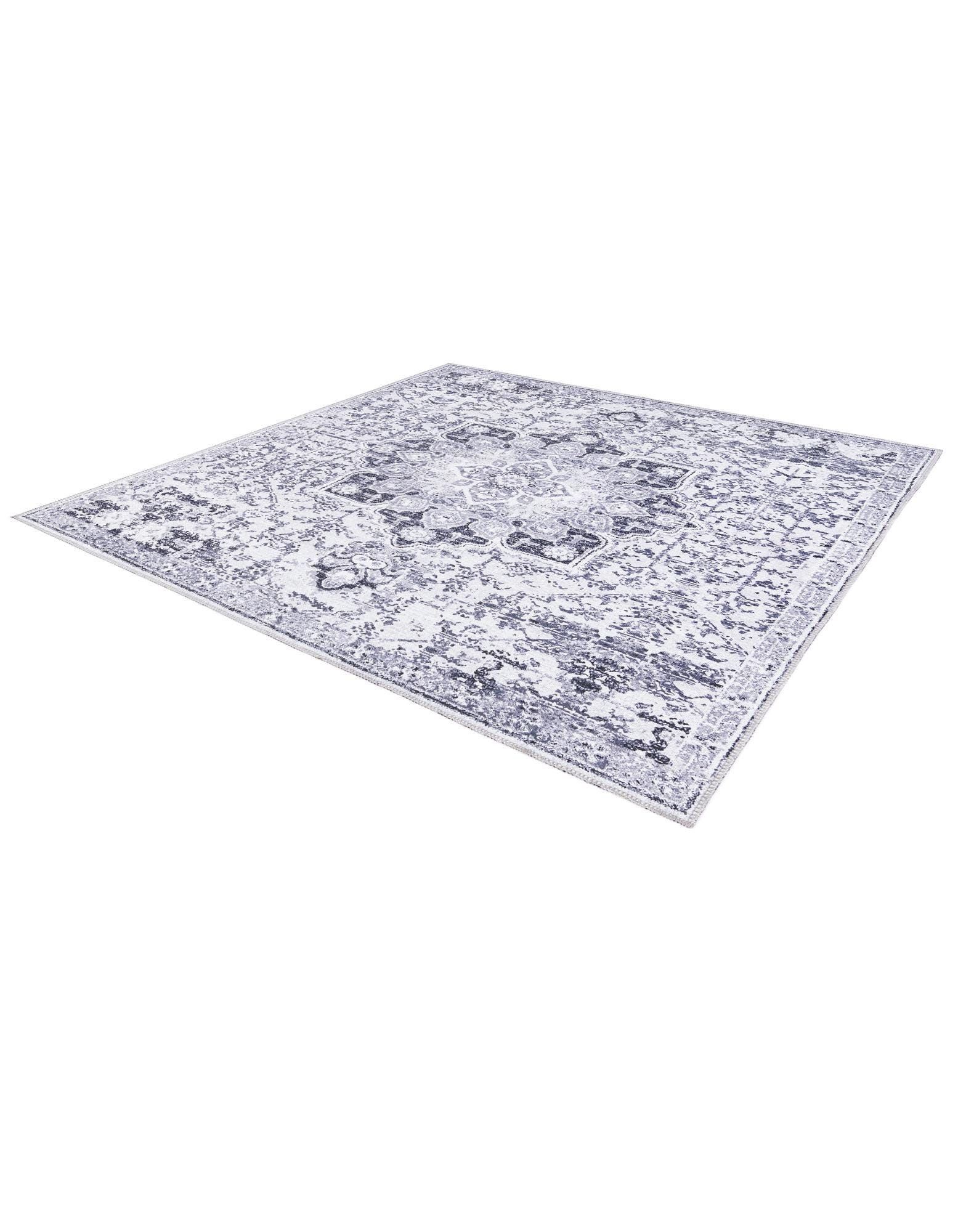 Light Gray 7' 10 x 7' 10 Washable Francesca Square Rug | Rugs.com