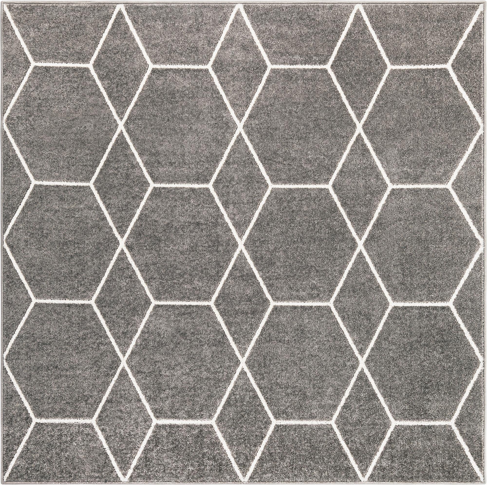  6' x 6' Lattice Frieze Square Rug