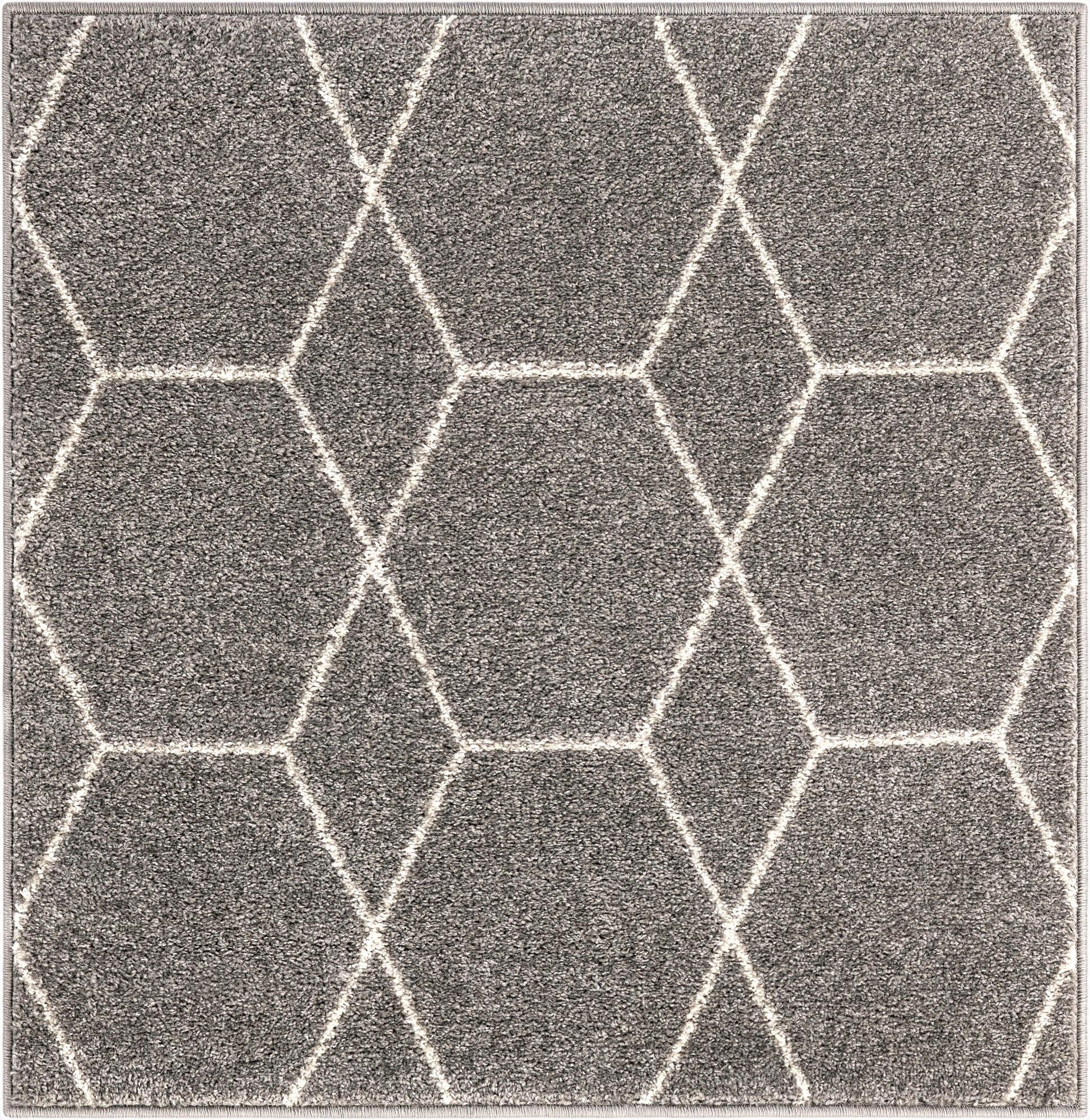  3' x 3' Lattice Frieze Square Rug