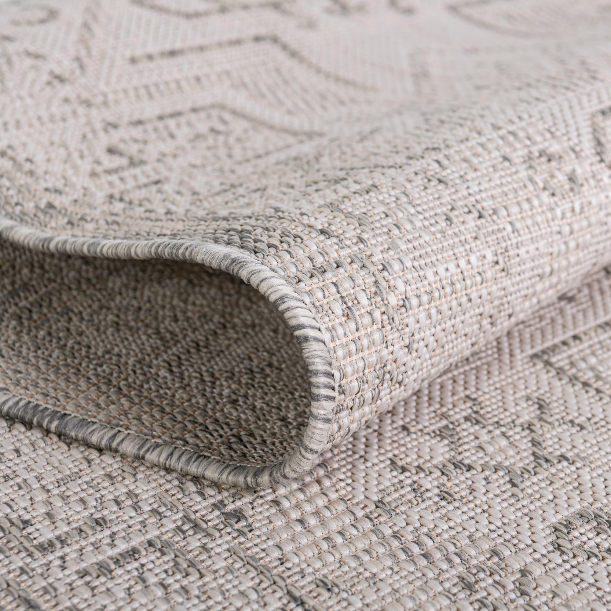 Light Gray 10' x 10' Aztec Indoor / Outdoor Square Rug | Rugs.com