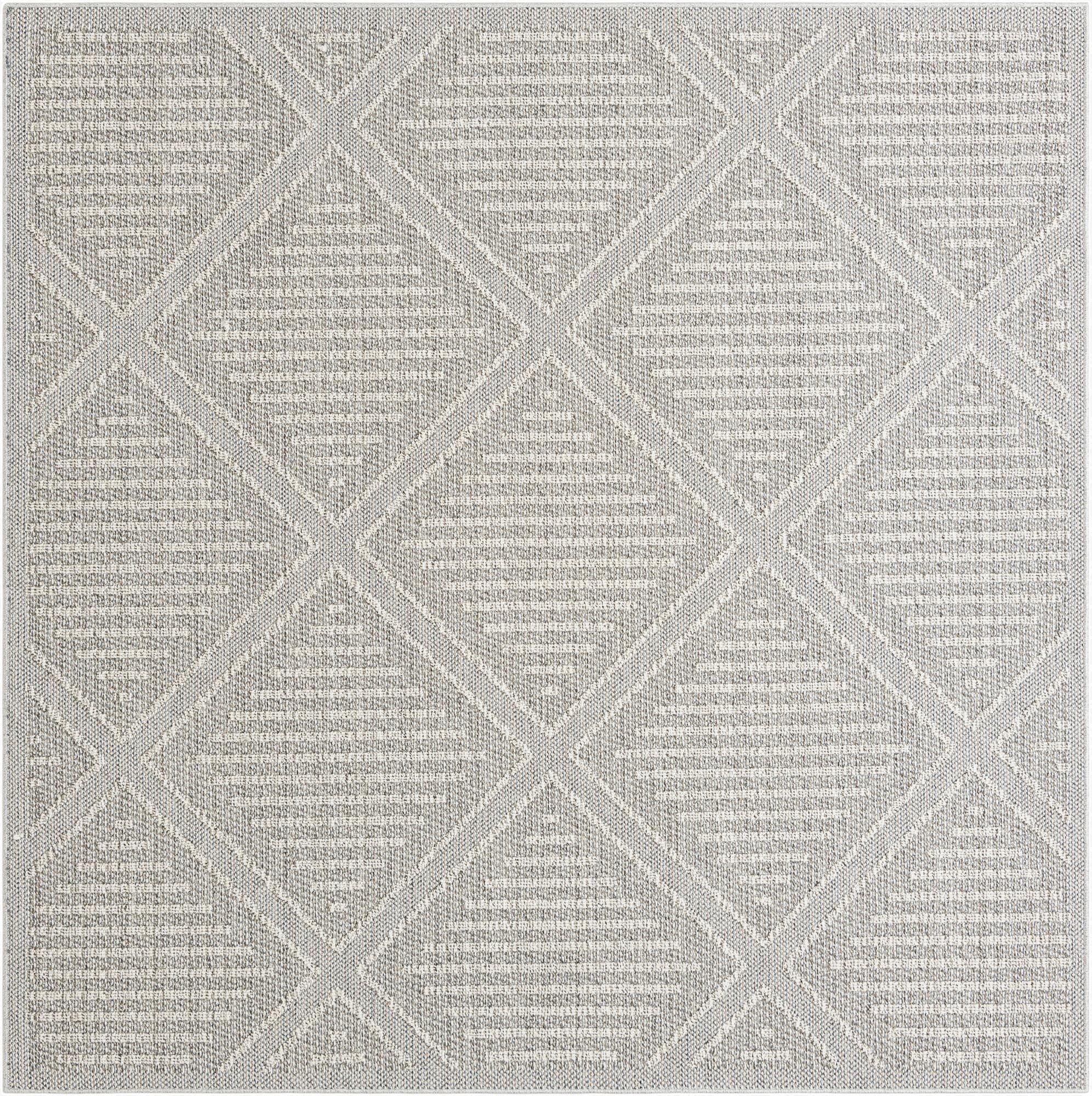  7' 10 x 7' 10  Washable Lattice Indoor / Outdoor Square Rug