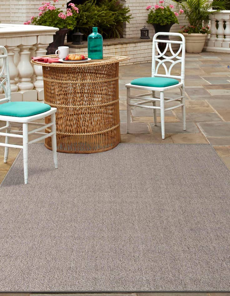 Detail image of  7' 10 x 7' 10  Washable Solid Indoor / Outdoor Square Rug