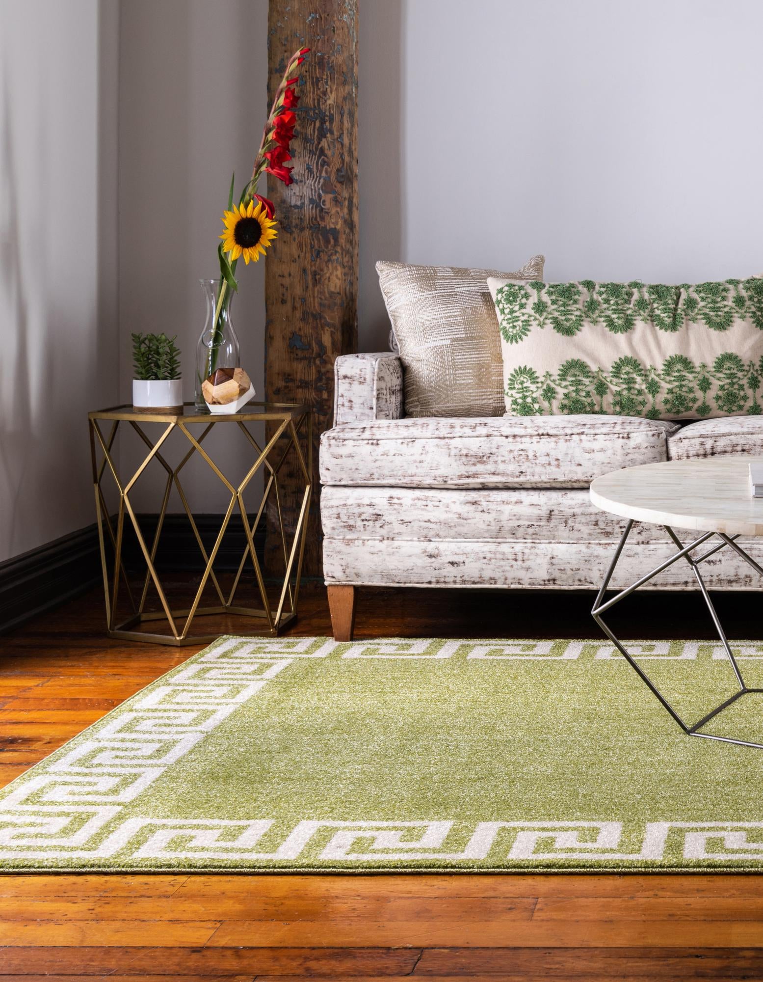 Light Green 3' 3 x 5' 3 Hera Rug | Rugs.com